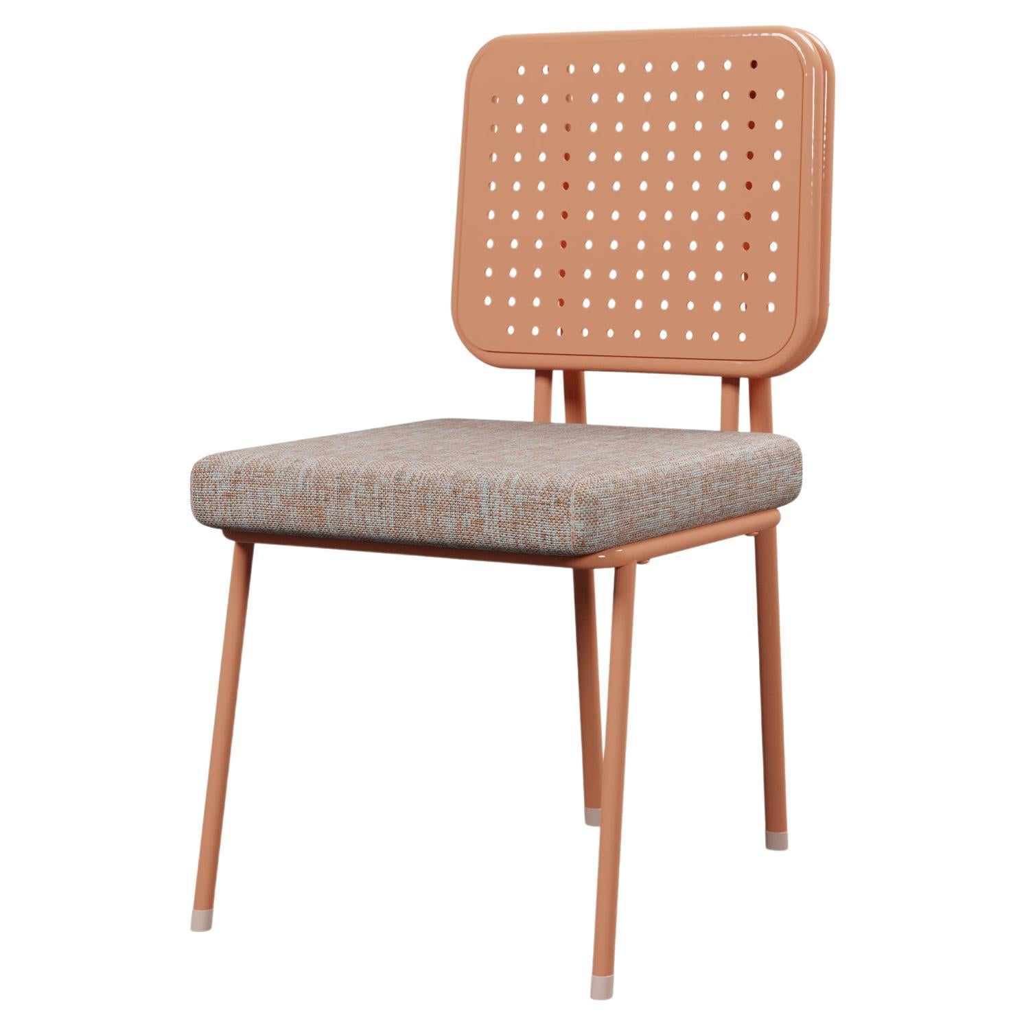 Industrial Outdoor chair DUV with Orange plain weave handcrafted by Murmurio For Sale