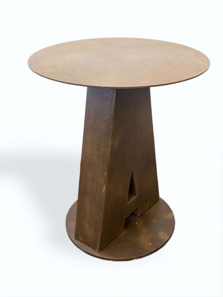 Iron Industrial Outdoor Round Bistro Tables, USA, 1940 For Sale