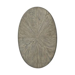Industrial Oval Sunburst Accent Table - Grey Oak