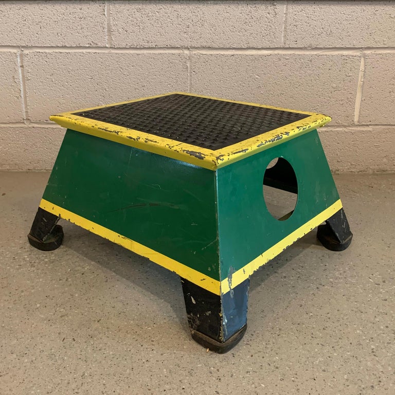 Industrial Painted Steel Train Conductor Step Stool For Sale at 1stDibs