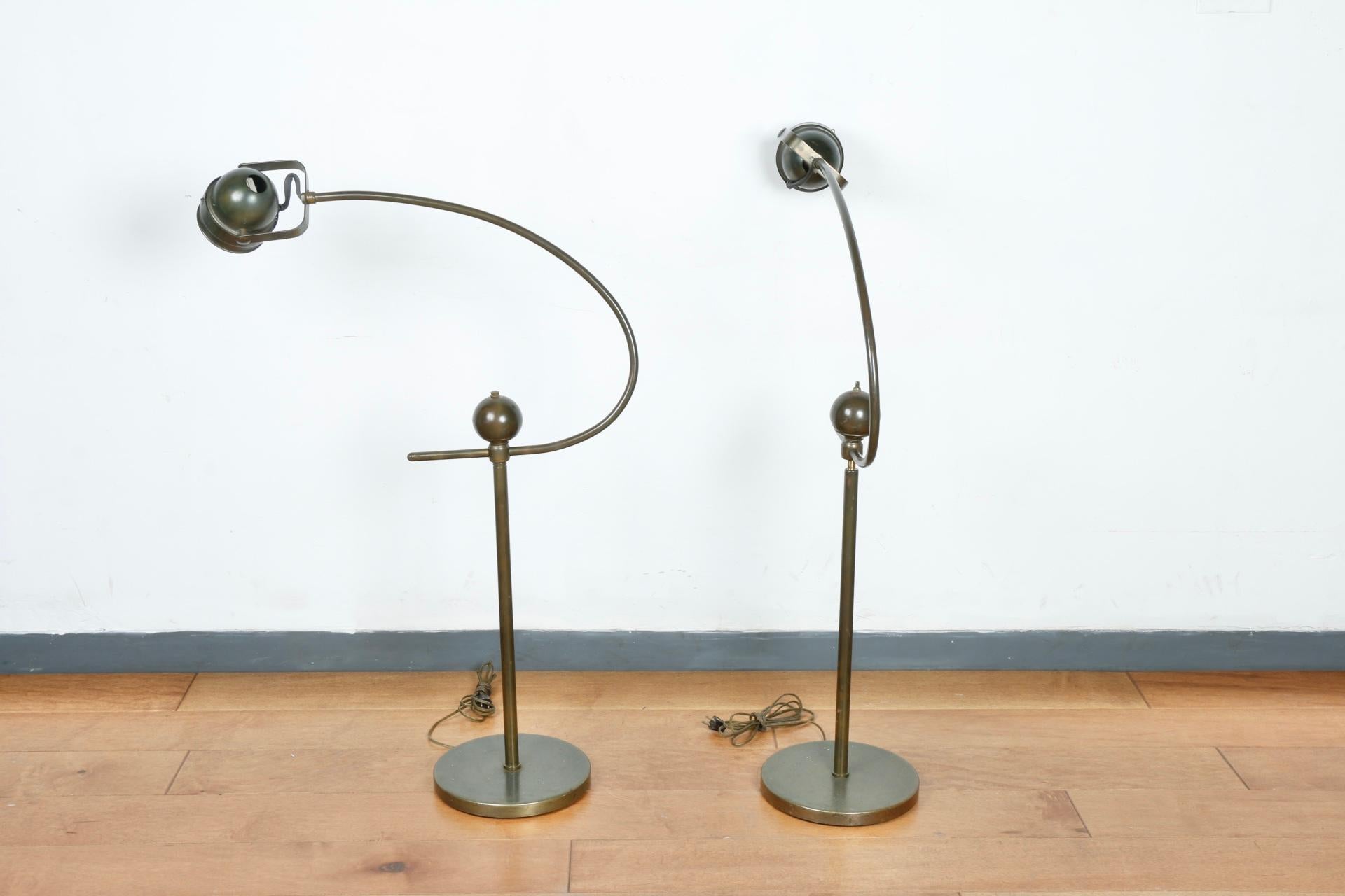 Industrial Pair of Floor Lamps For Sale 4