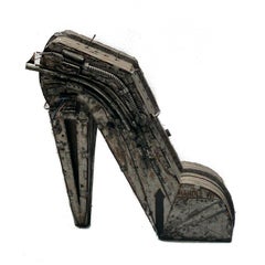 Industrial Papier Mâché Cardbord High Heel Sculpture by Nick De Angelis