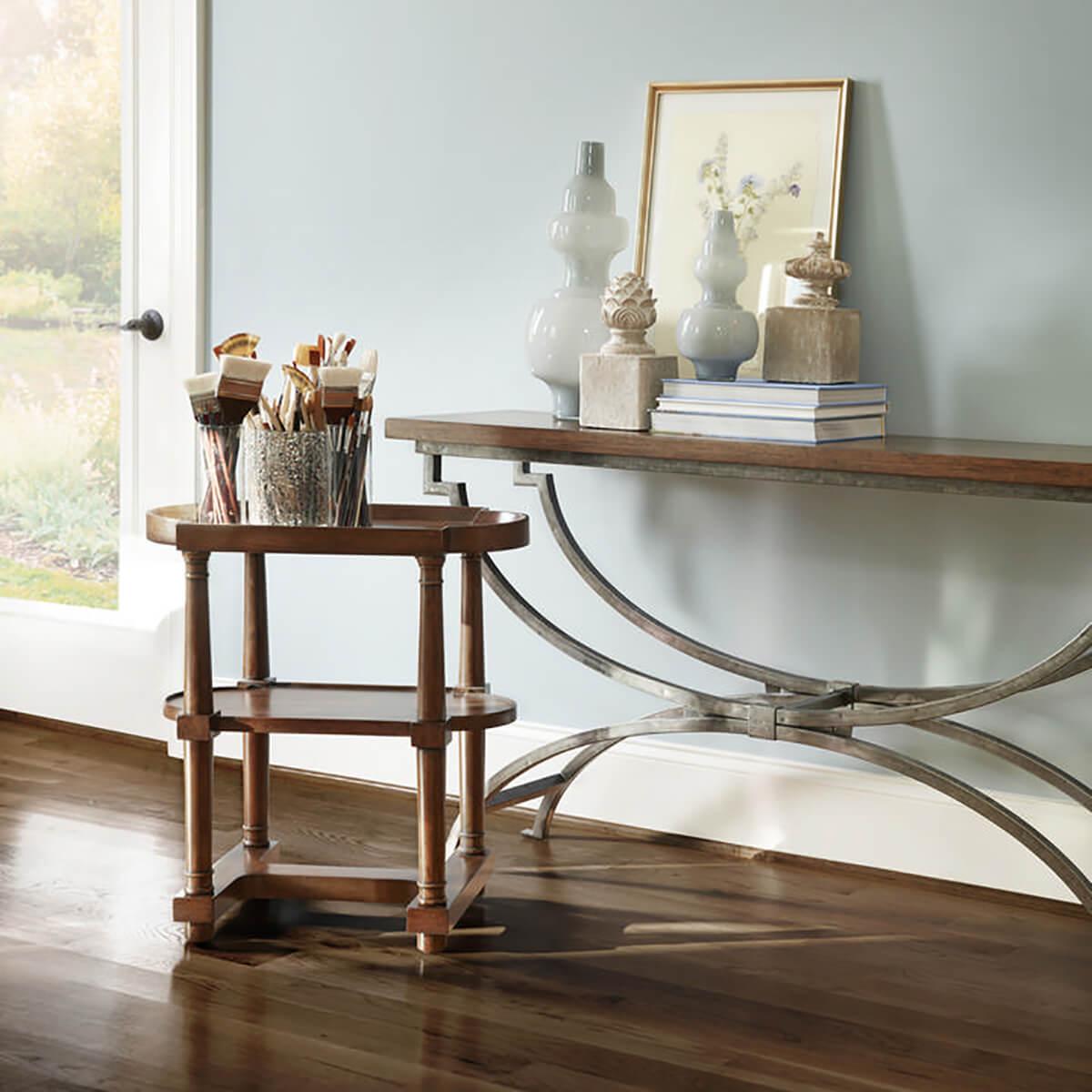 Industrial Parquetry Console Table For Sale 7