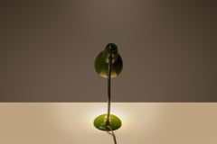 Industrial Patinaed Adjustable Height Desk Table Lamp in Army Green, c. 1960s