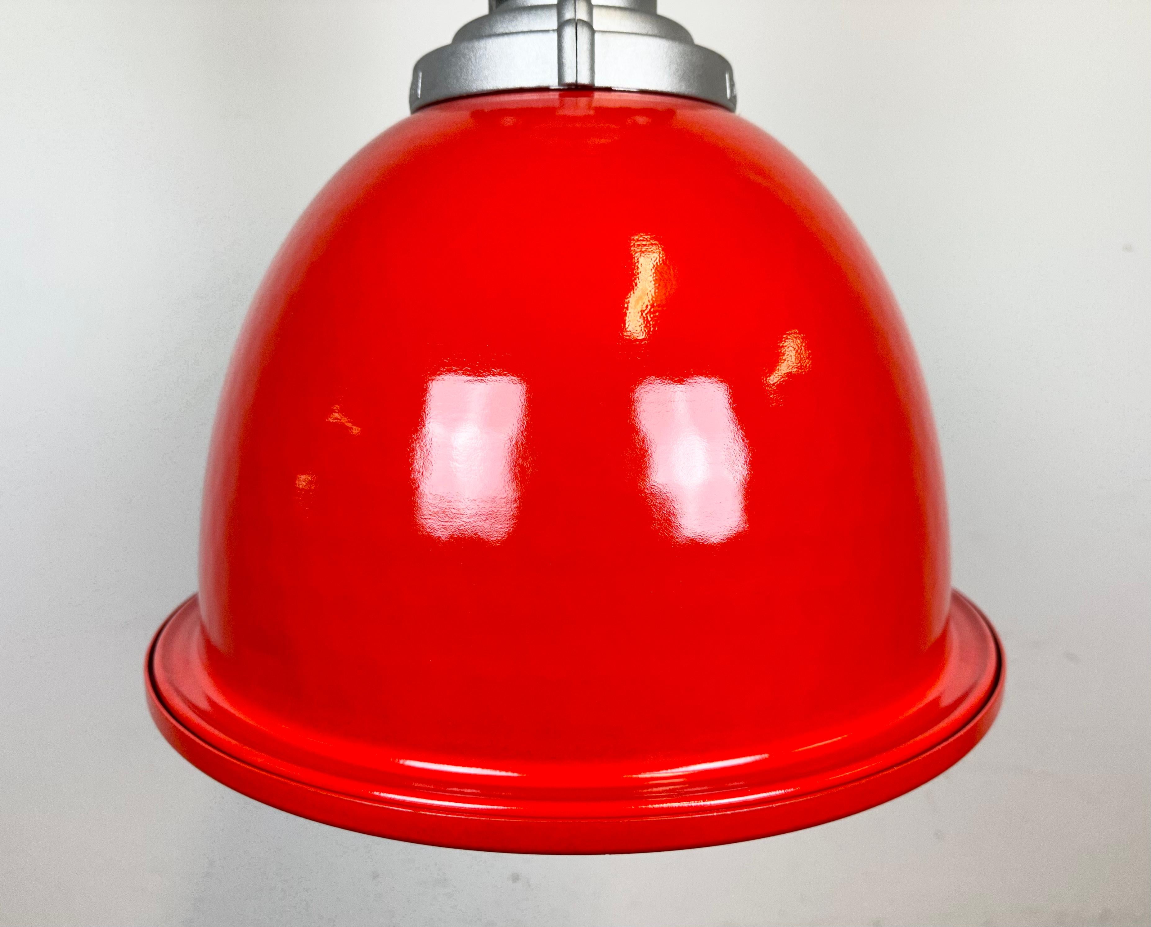 Cast Industrial Pendant Lamp by Charles Keller for Zumtobel, 1990s For Sale