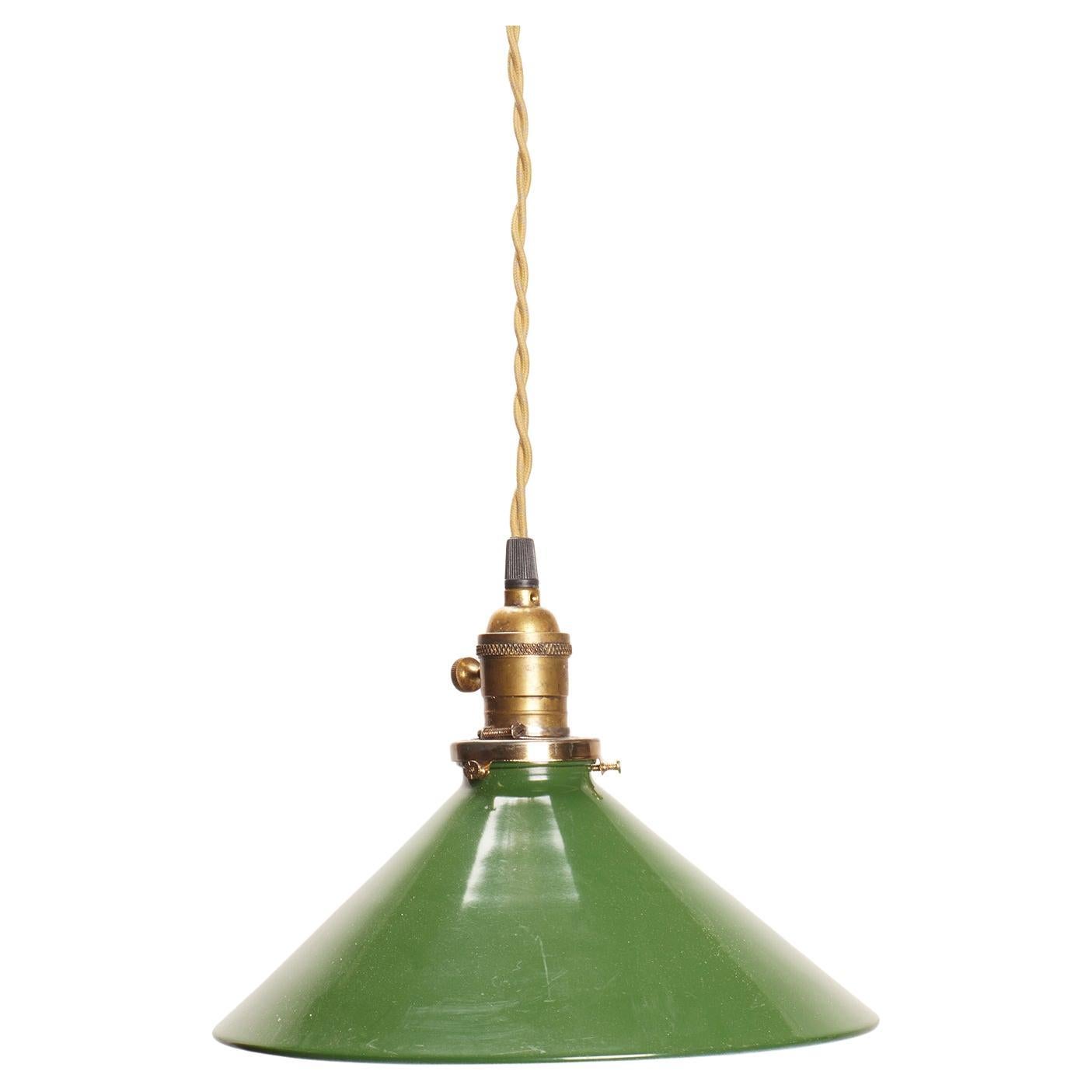 Industrial pendant lamp from a tailor's shop, in metal and mirrors, USA 1920. For Sale