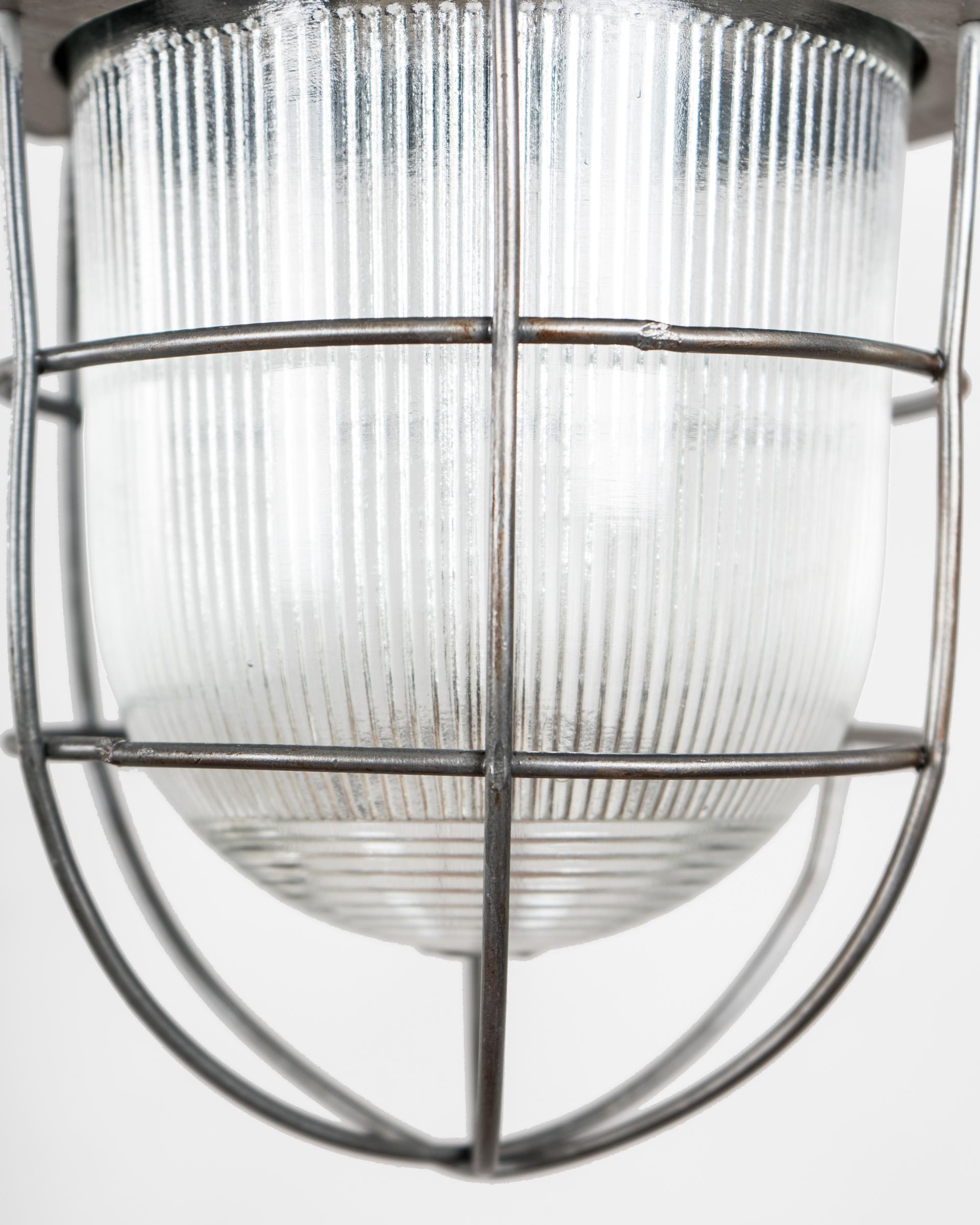 Polish Industrial pendant lamp made in Poland, 1960's For Sale