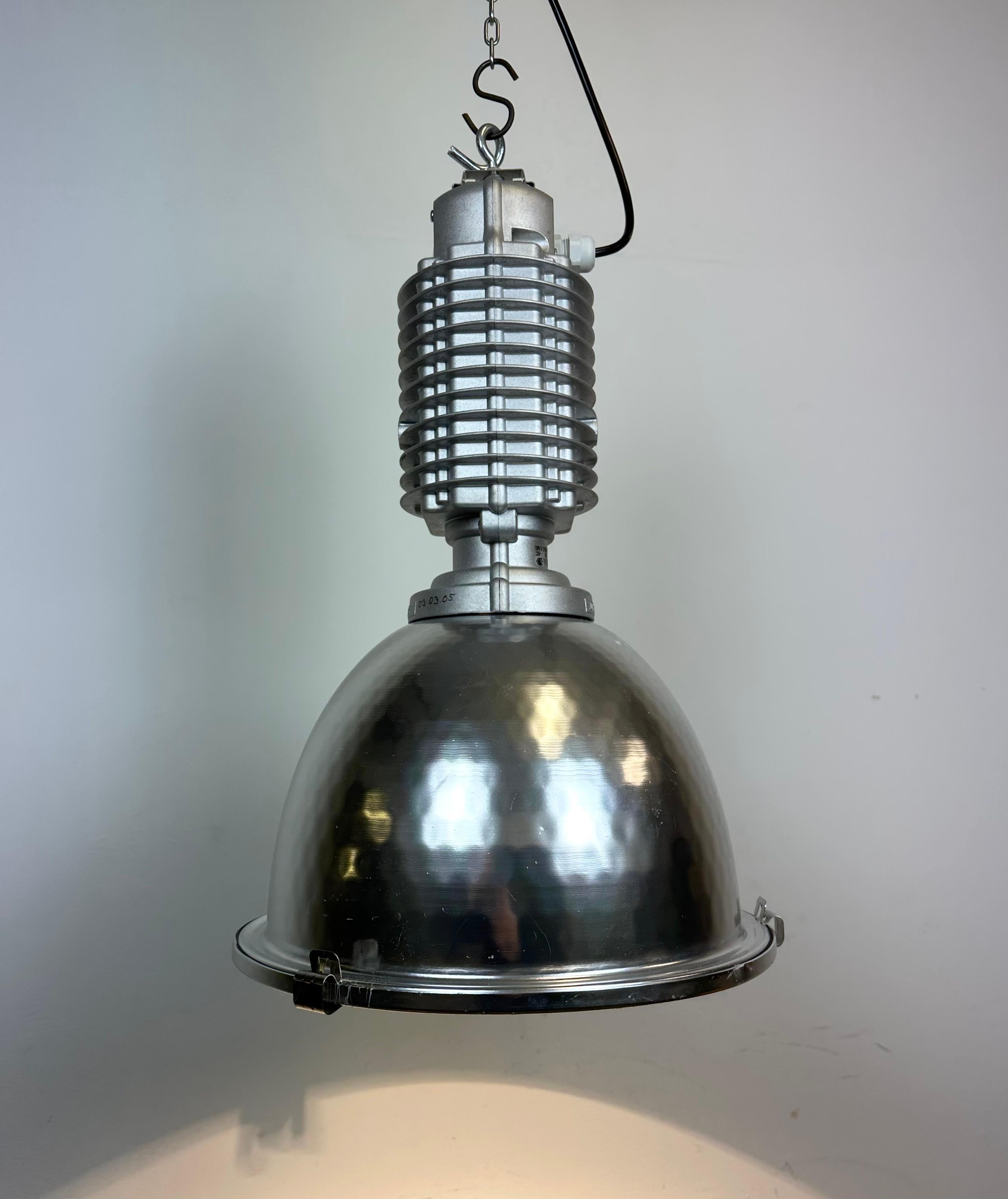 Industrial Pendant Lamp with Glass Cover by Charles Keller for Zumtobel, 1990s For Sale 3