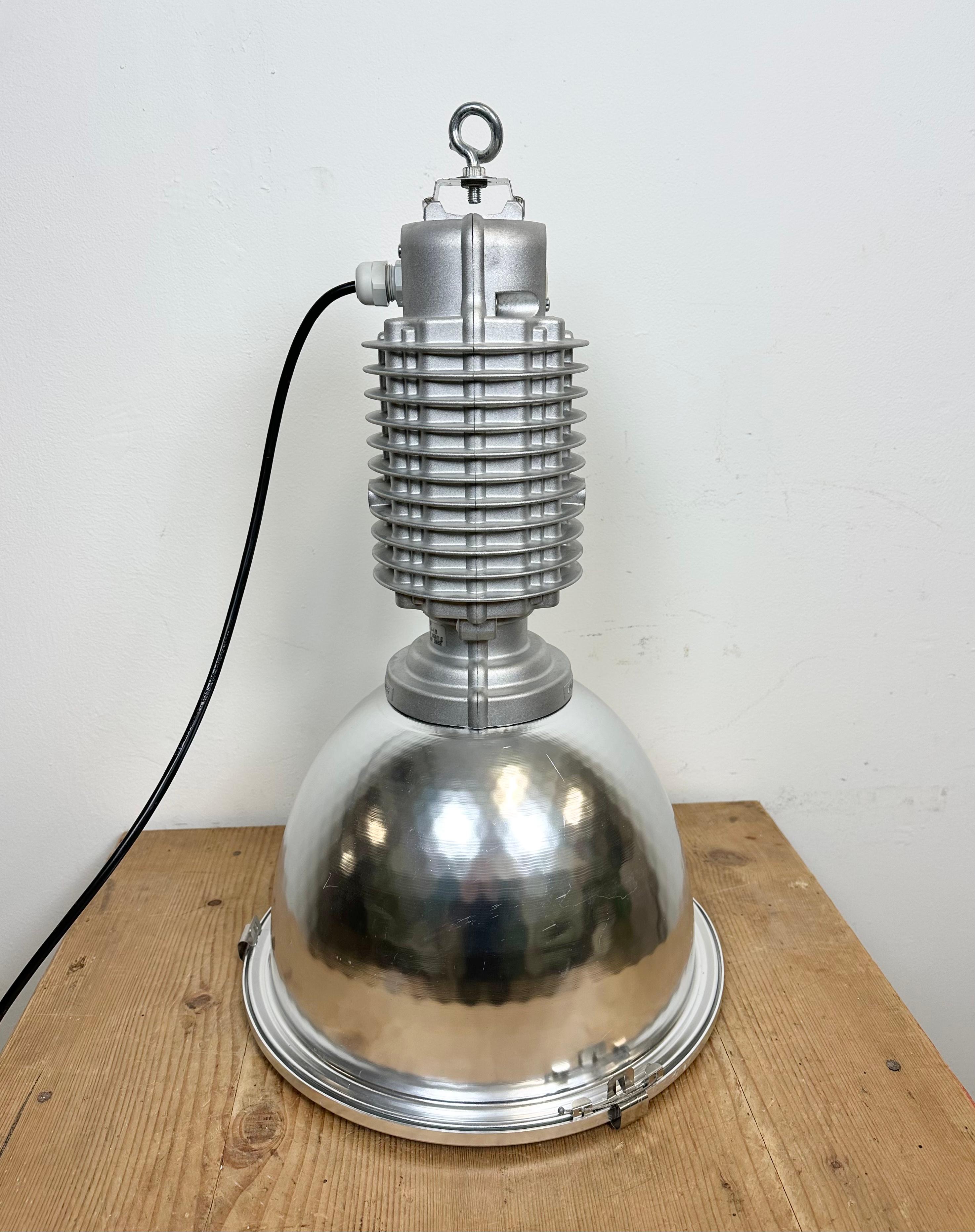 Industrial Pendant Lamp with Glass Cover by Charles Keller for Zumtobel, 1990s For Sale 5