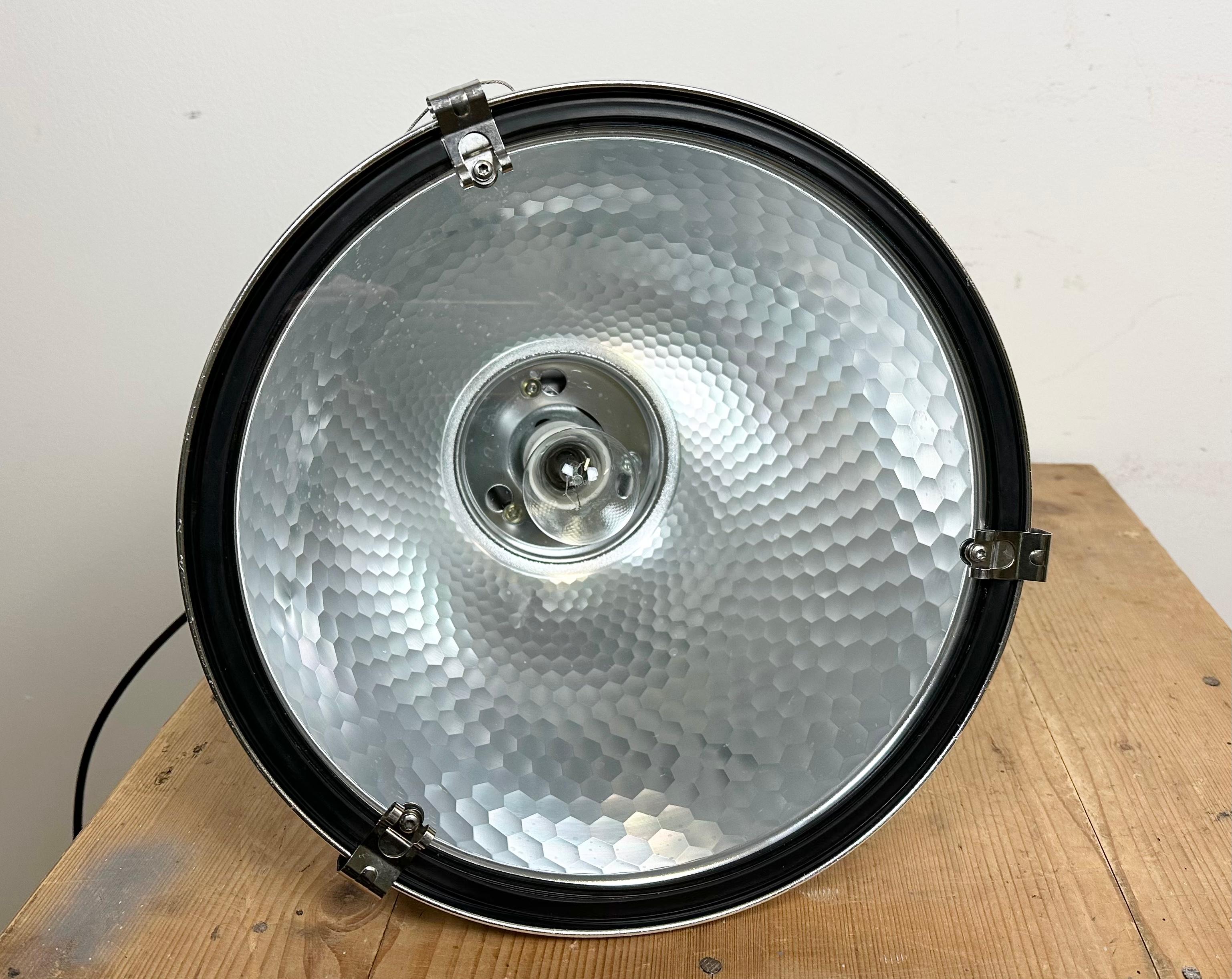Industrial Pendant Lamp with Glass Cover by Charles Keller for Zumtobel, 1990s For Sale 7