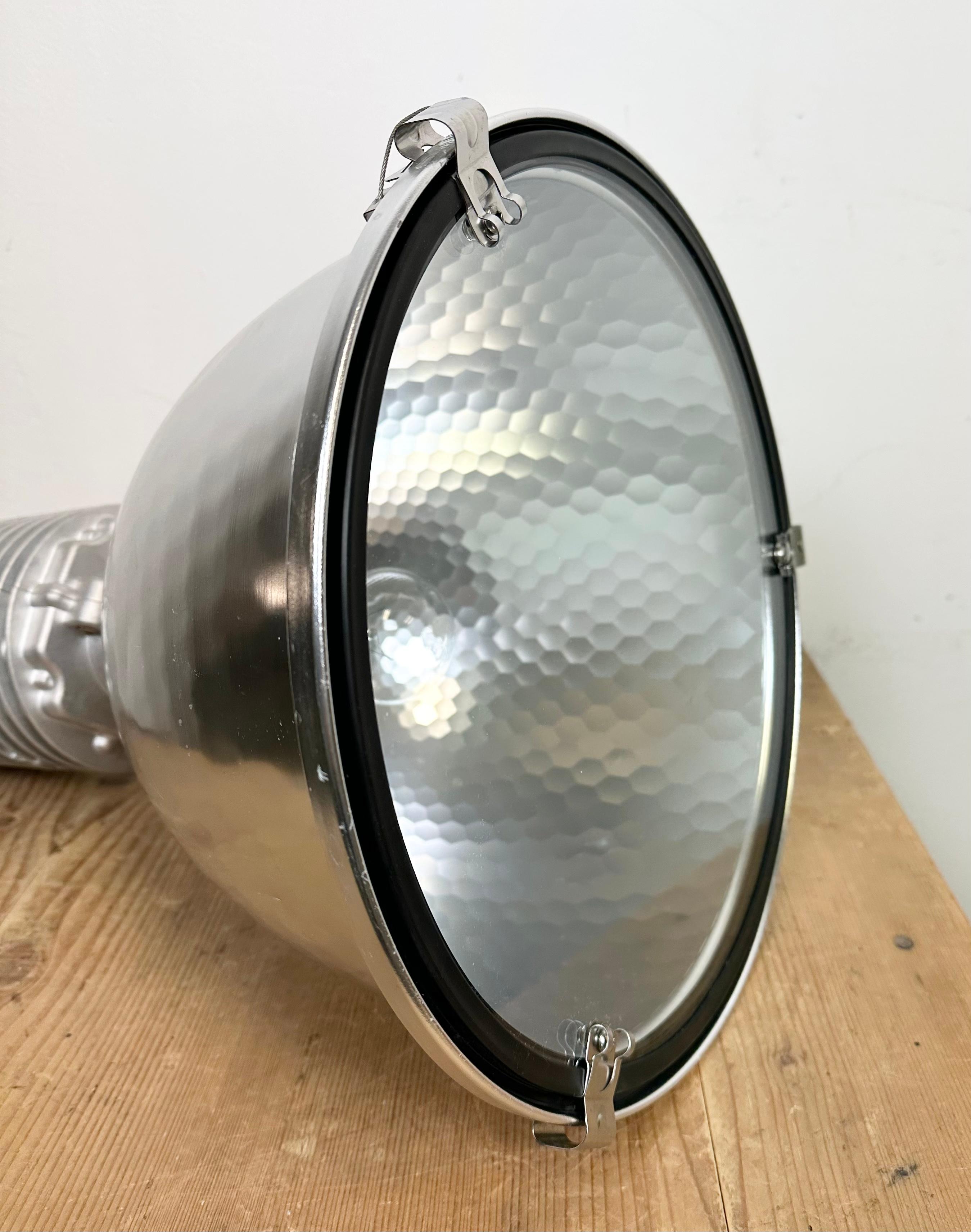 Industrial Pendant Lamp with Glass Cover by Charles Keller for Zumtobel, 1990s For Sale 8