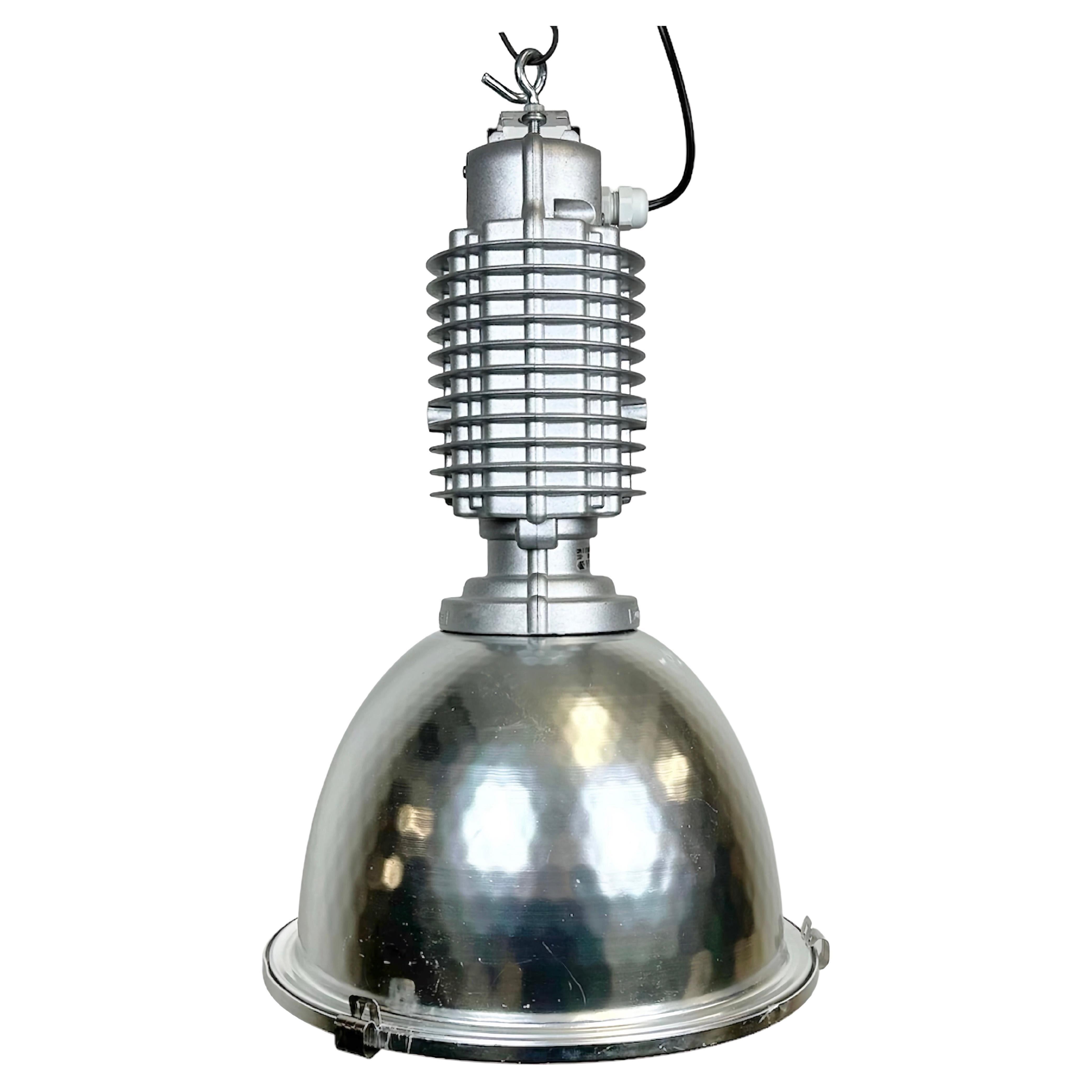 Industrial Pendant Lamp with Glass Cover by Charles Keller for Zumtobel, 1990s For Sale
