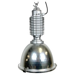 Lampe suspendue industrielle avec couvercle en verre par Charles Keller pour Zumtobel, années 1990
