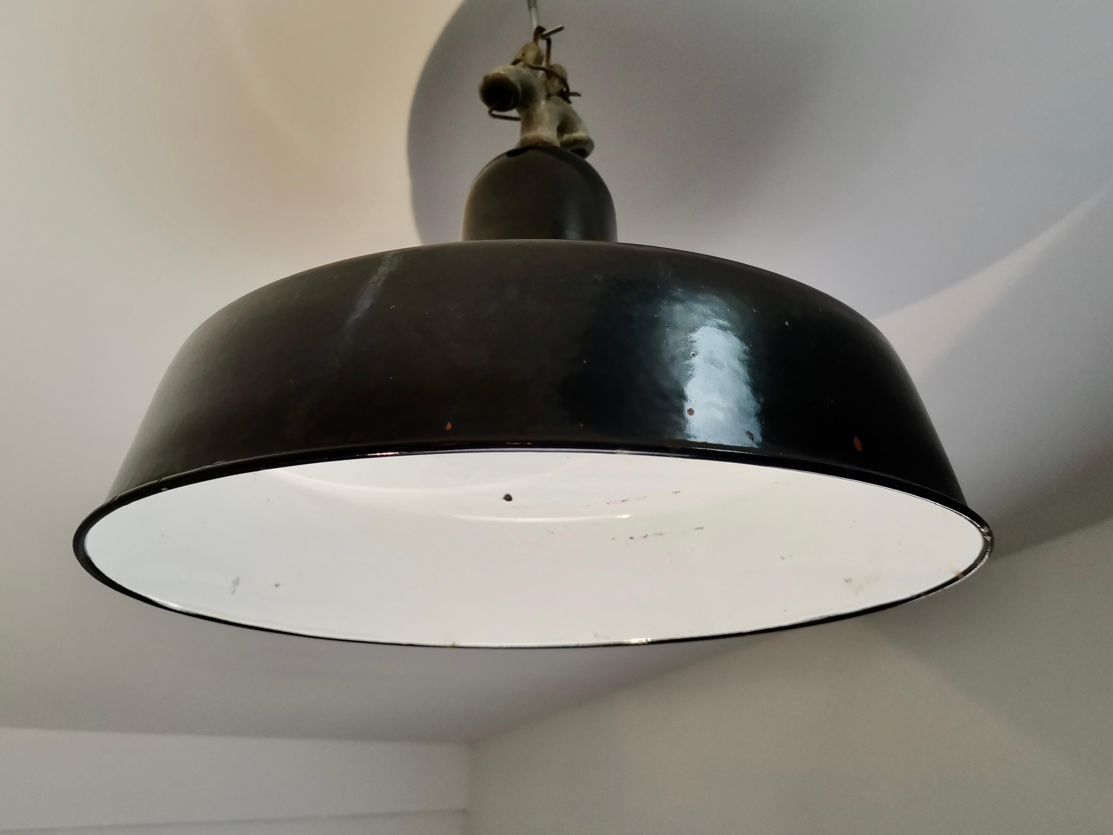 Mid-20th Century Industrial Pendant Light, 1950s For Sale