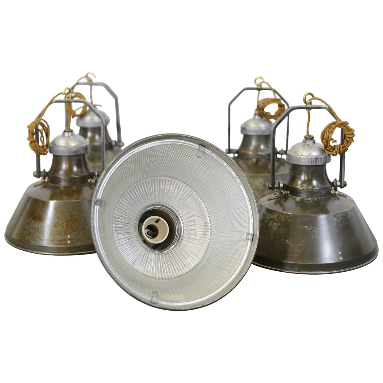 Industrial Pendant Lights by Holophane, circa 1930s