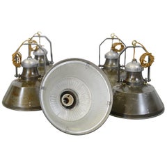 Vintage Industrial Pendant Lights by Holophane, circa 1930s