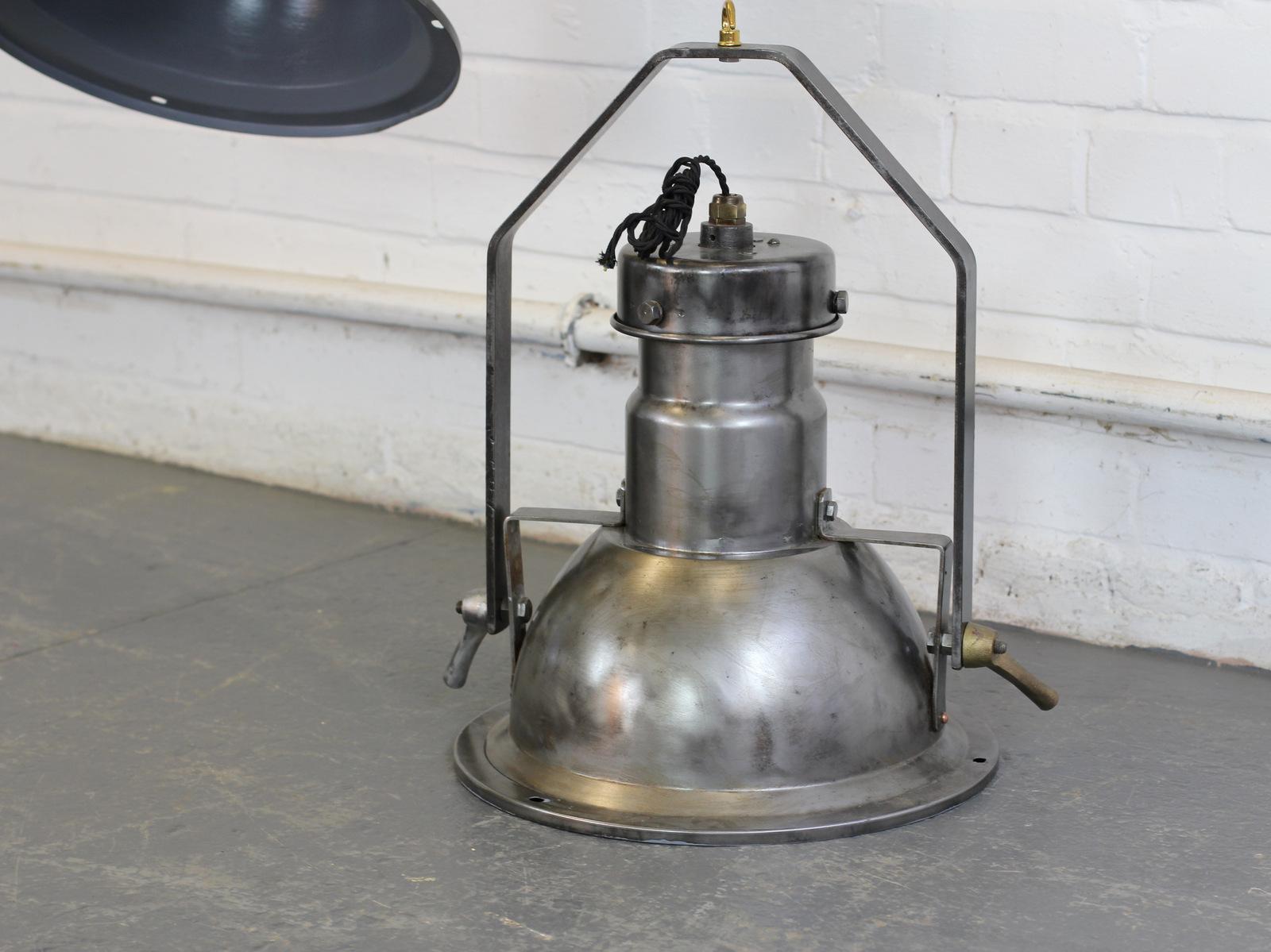 English Industrial Pendant Lights by Holophane, circa 1950s