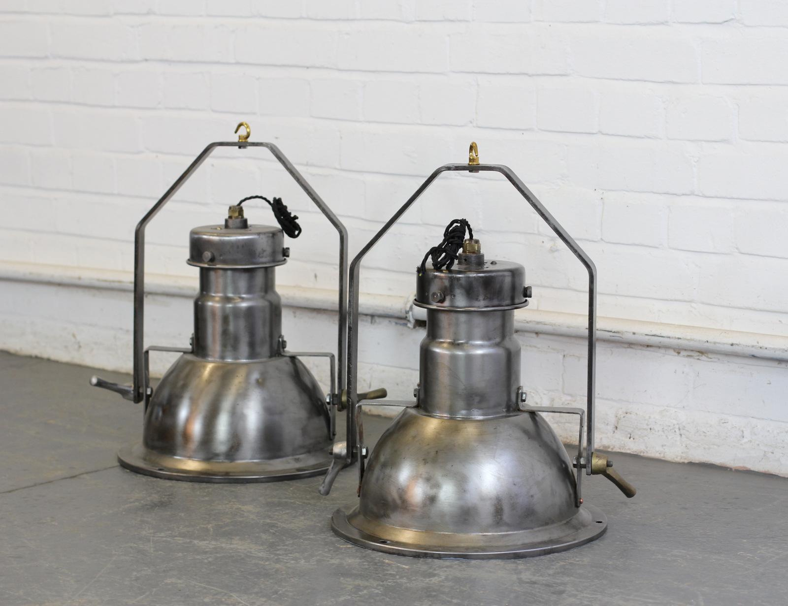 Industrial Pendant Lights by Holophane, circa 1950s 2