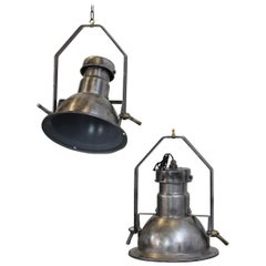 Vintage Industrial Pendant Lights by Holophane, circa 1950s