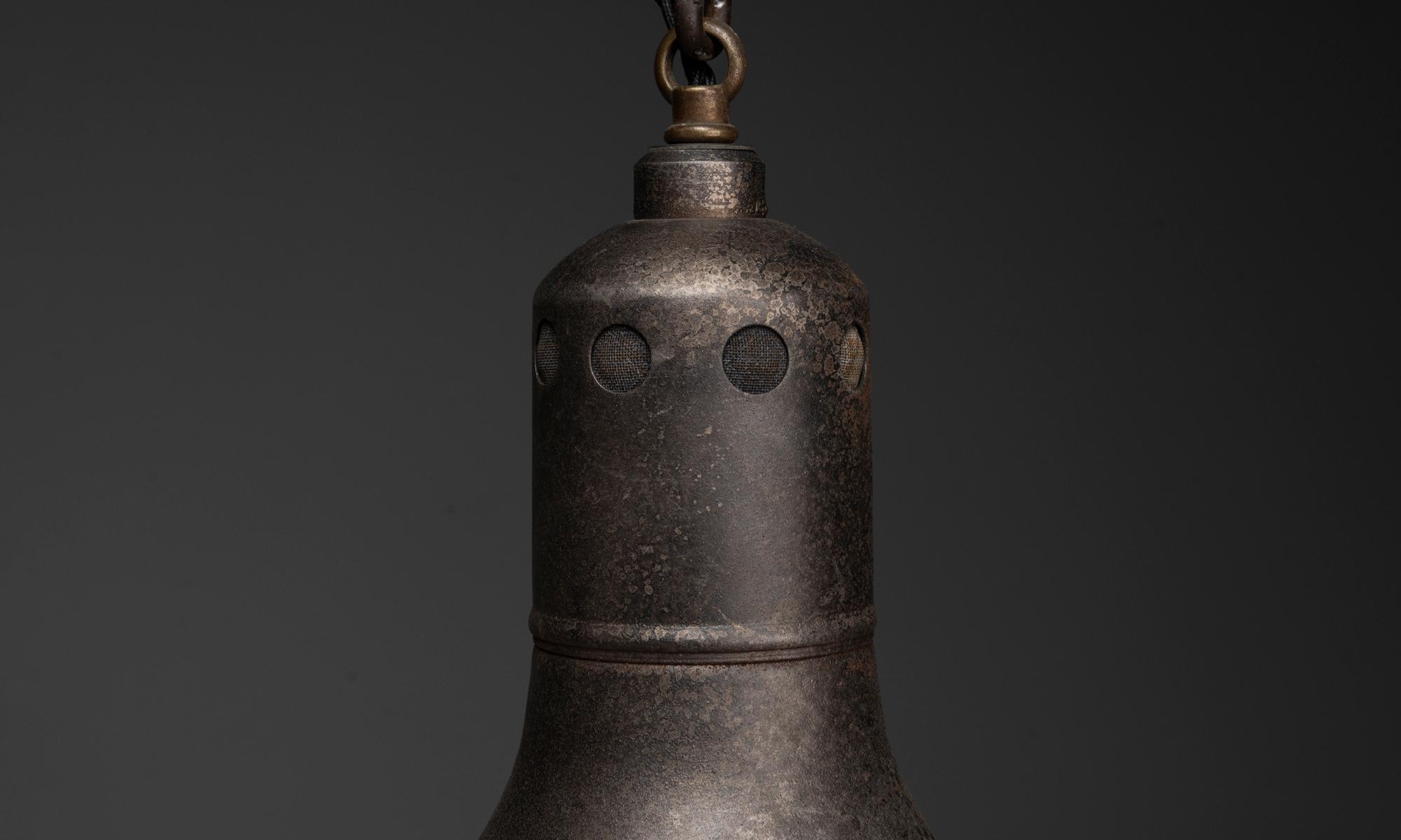 Brass Industrial Pendants, England 1950 For Sale