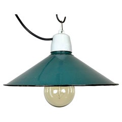 Industrial Petrol Enamel Pendant Light, 1970s