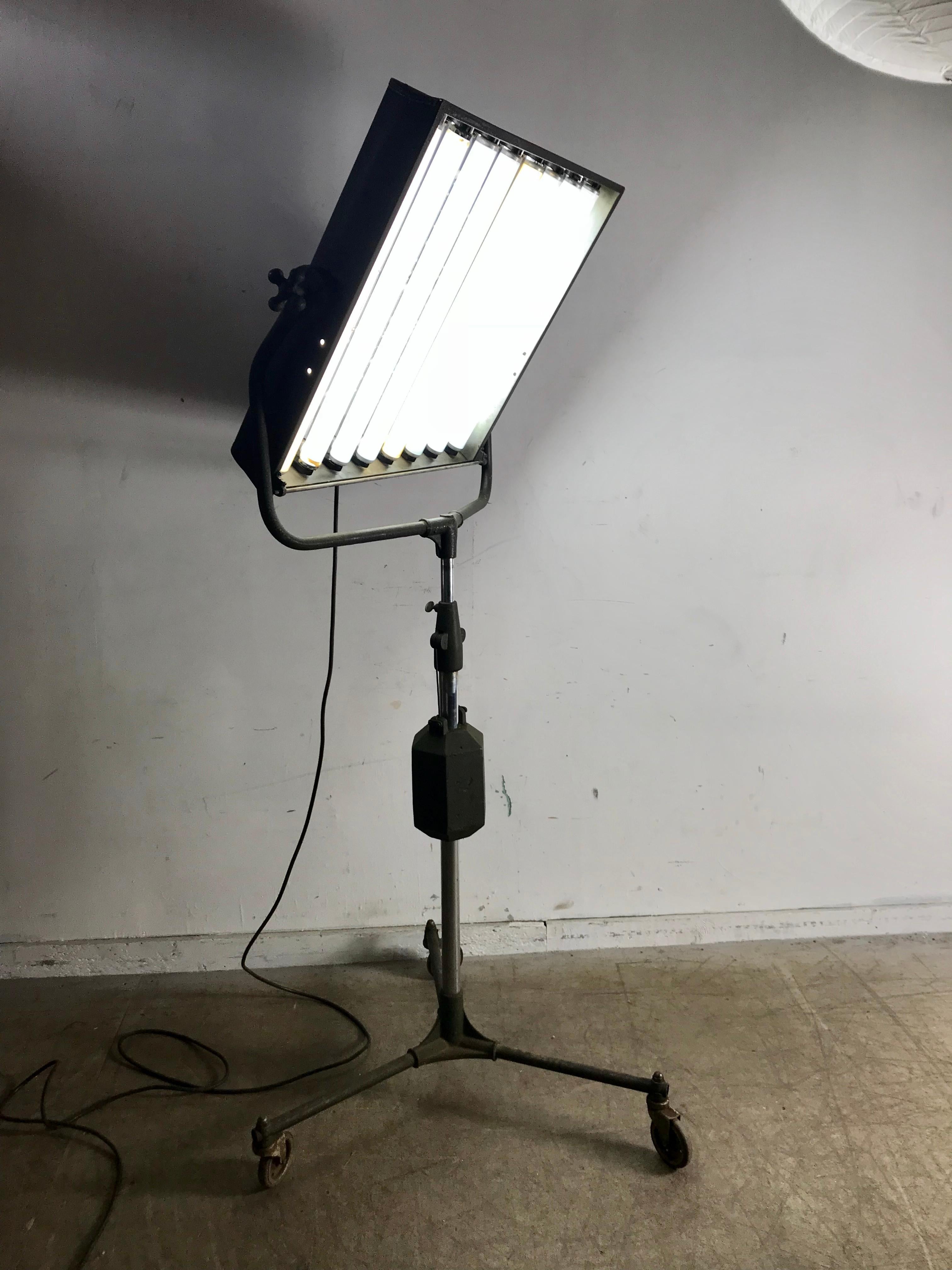 Industrial Photo Adjustable Floor Lamp Beattie's Hollywood Hi-Light Company For Sale 2