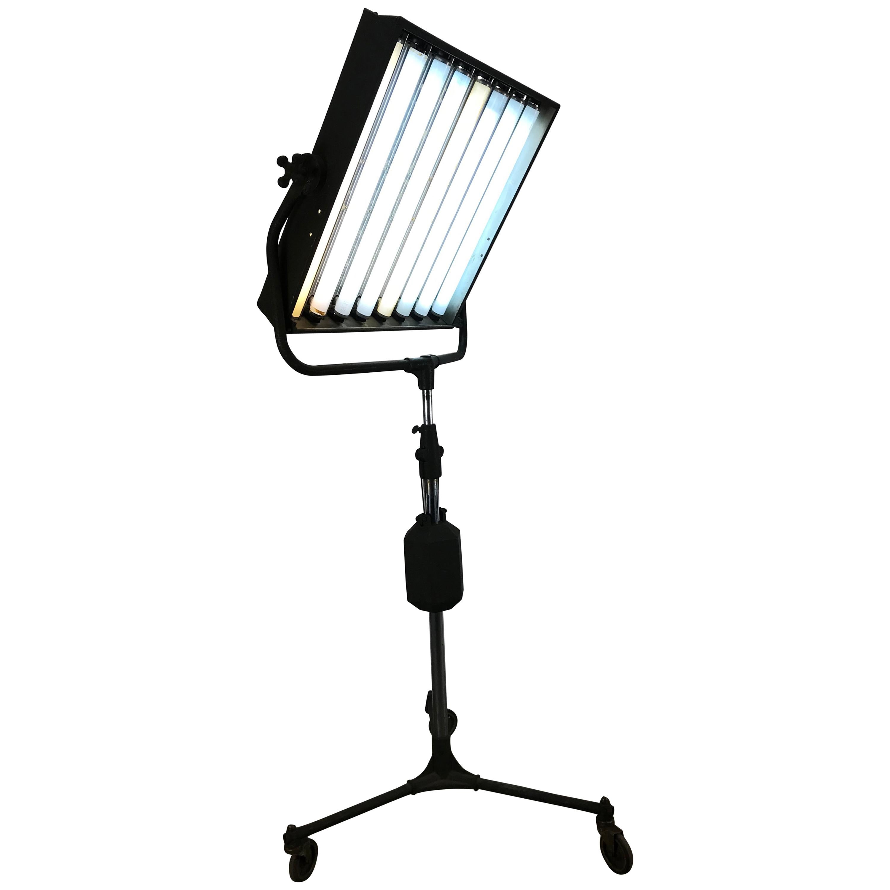 Industrial Photo Adjustable Floor Lamp Beattie's Hollywood Hi-Light Company For Sale
