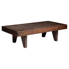 Industrial Pine Coffee Table France circa 1930