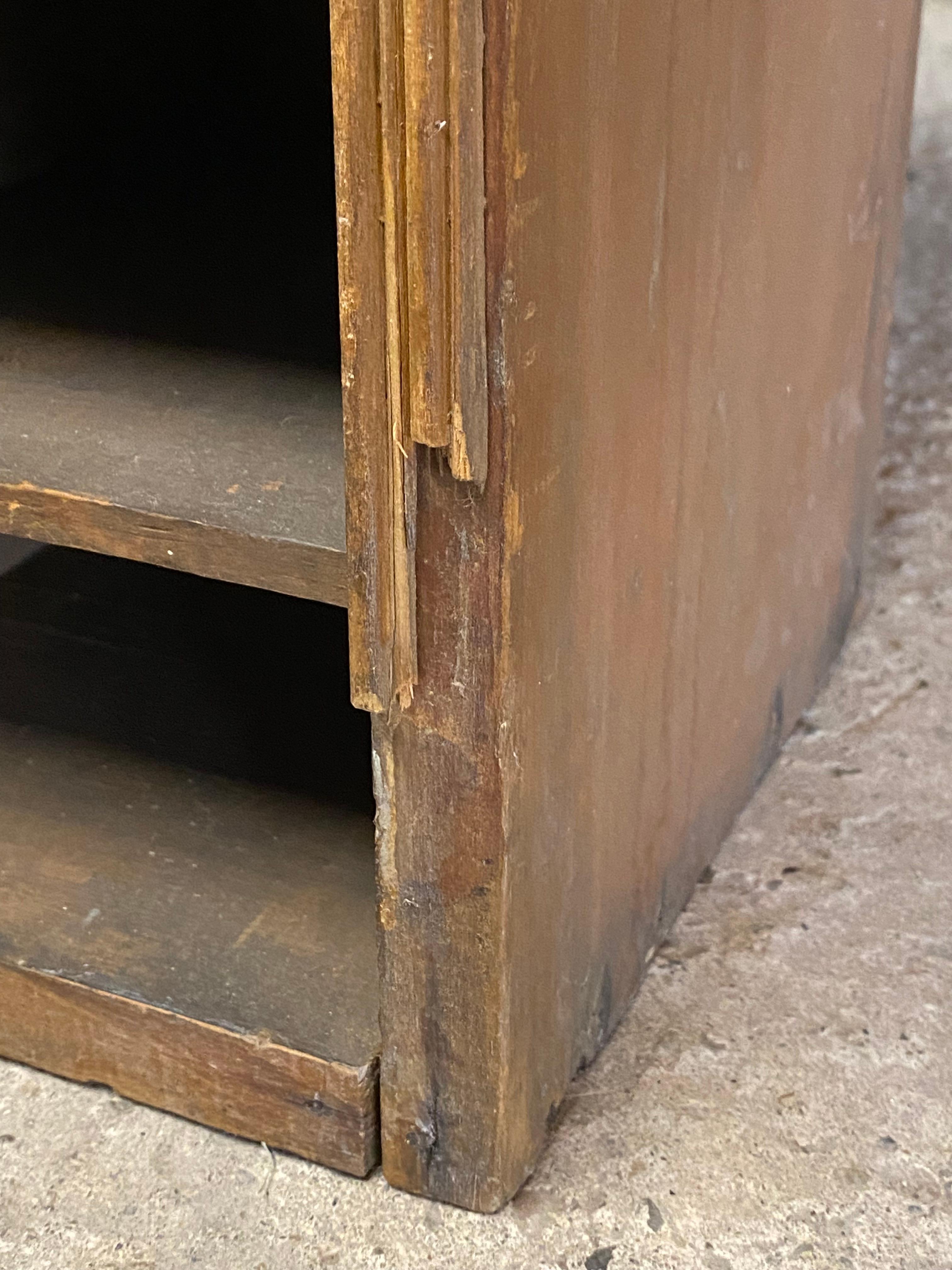 Industrial Pine Slotted Cubby Hole Cabinet For Sale 5