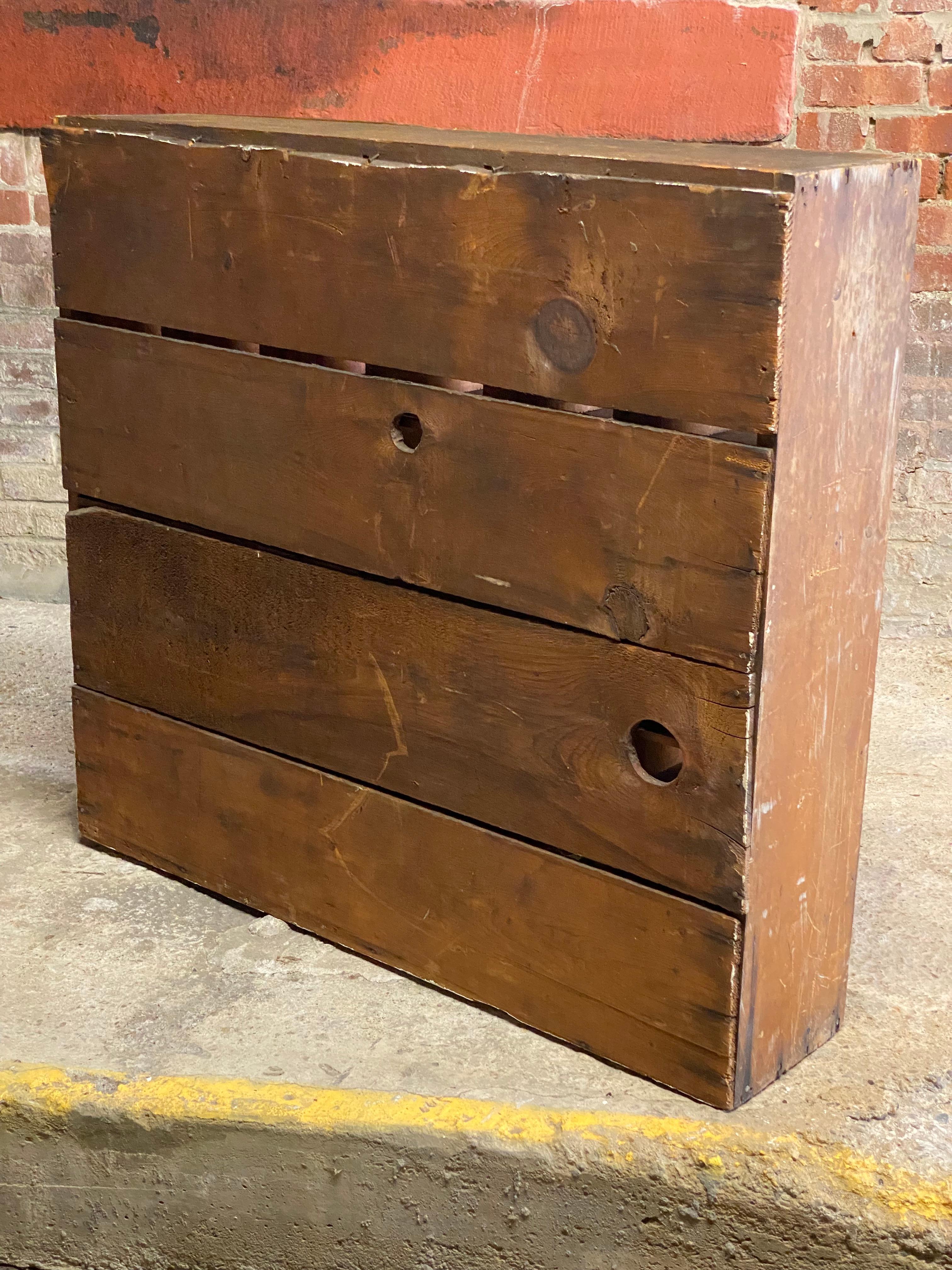 20th Century Industrial Pine Slotted Cubby Hole Cabinet For Sale
