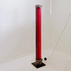 Industrial pink Column floor lamp , circa 1960