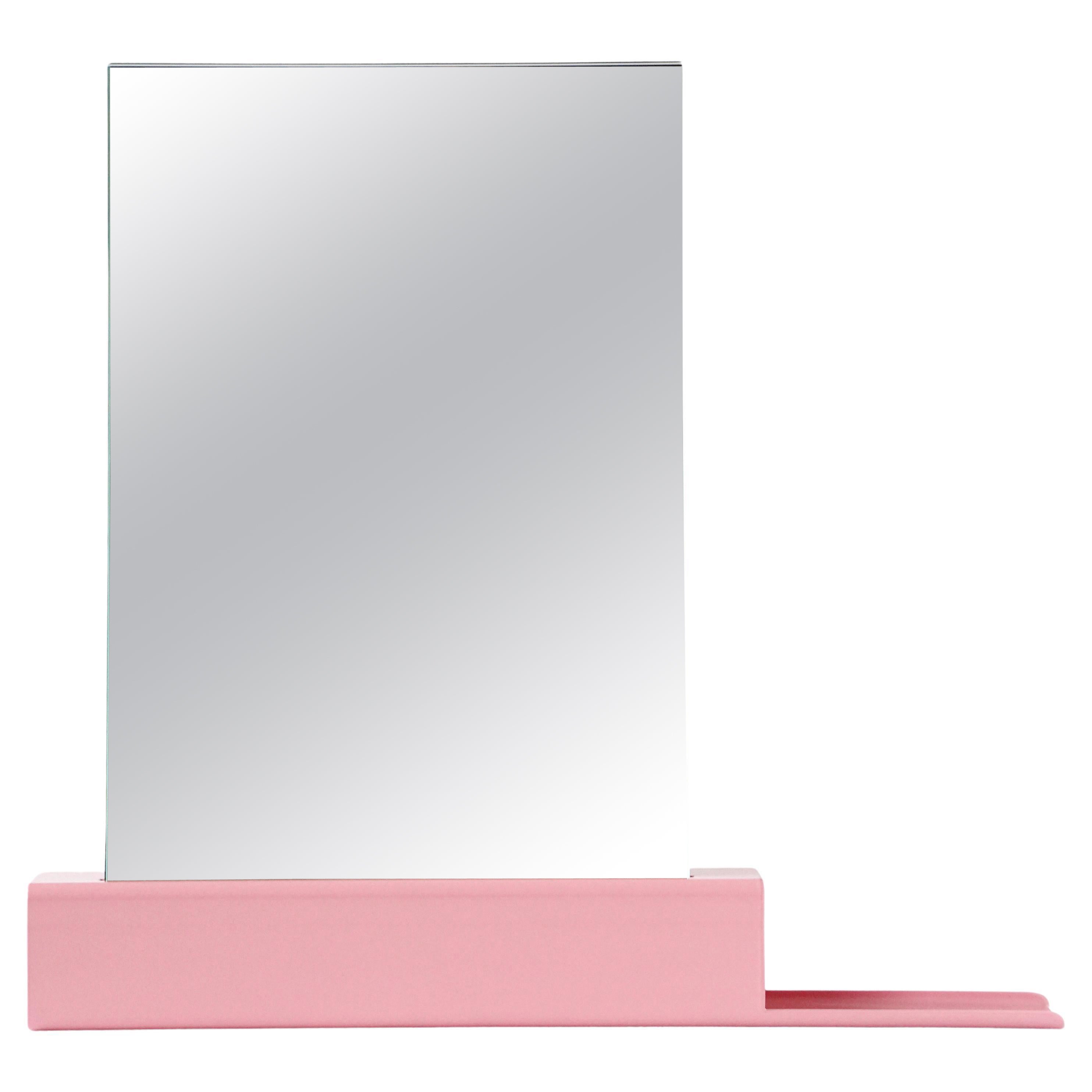 Miroir mural industriel rose, Miroir One Collection Plateau Moyen  droite en vente