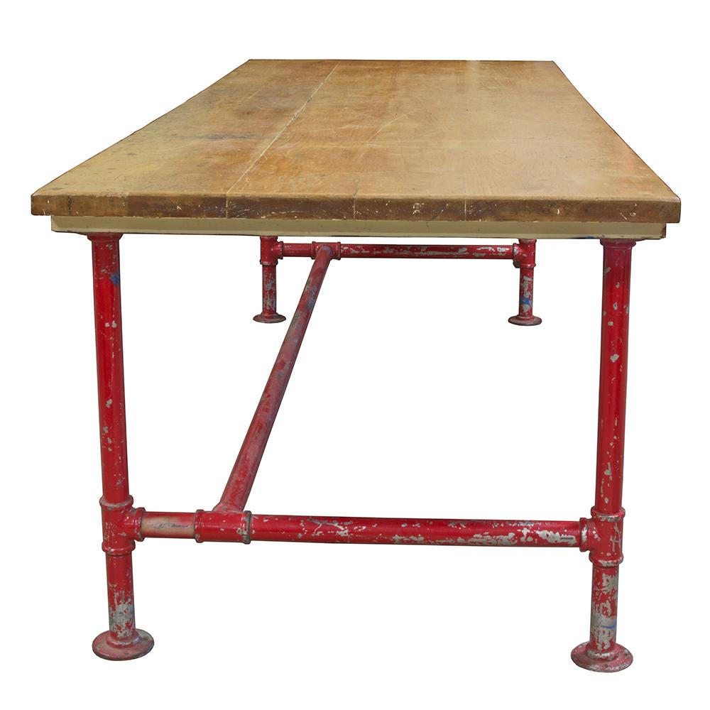 Industrial Pipe Base Table In Fair Condition In Aurora, OR