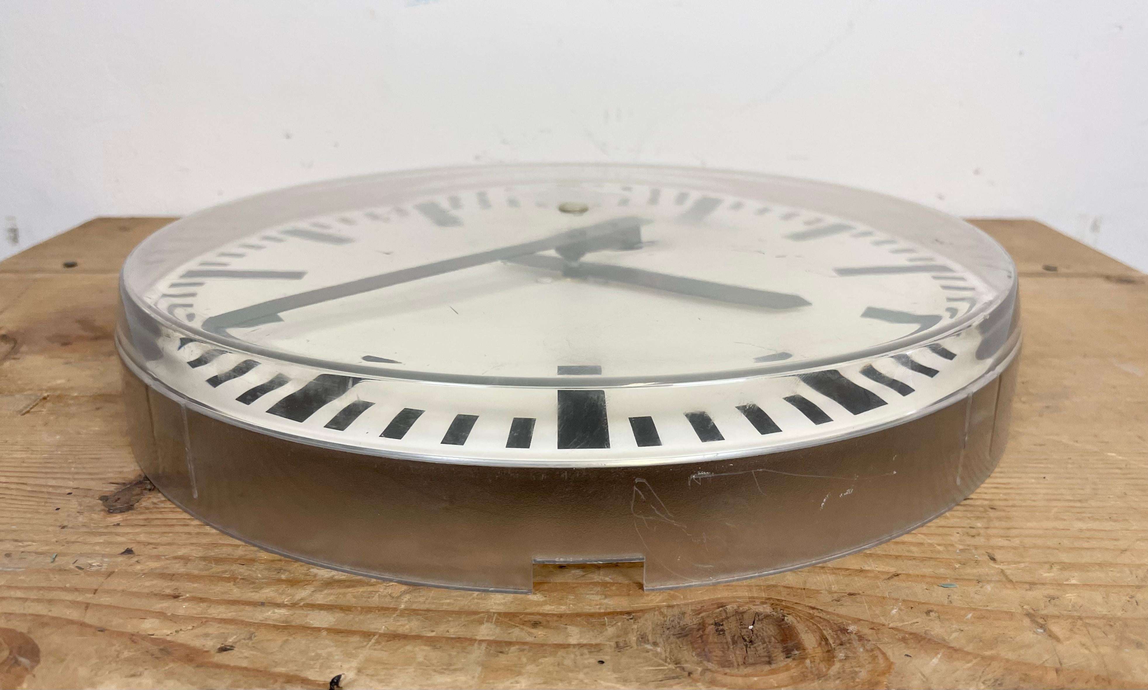 20th Century Industrial Plexiglass Station Wall Clock from TN, 1960 For Sale
