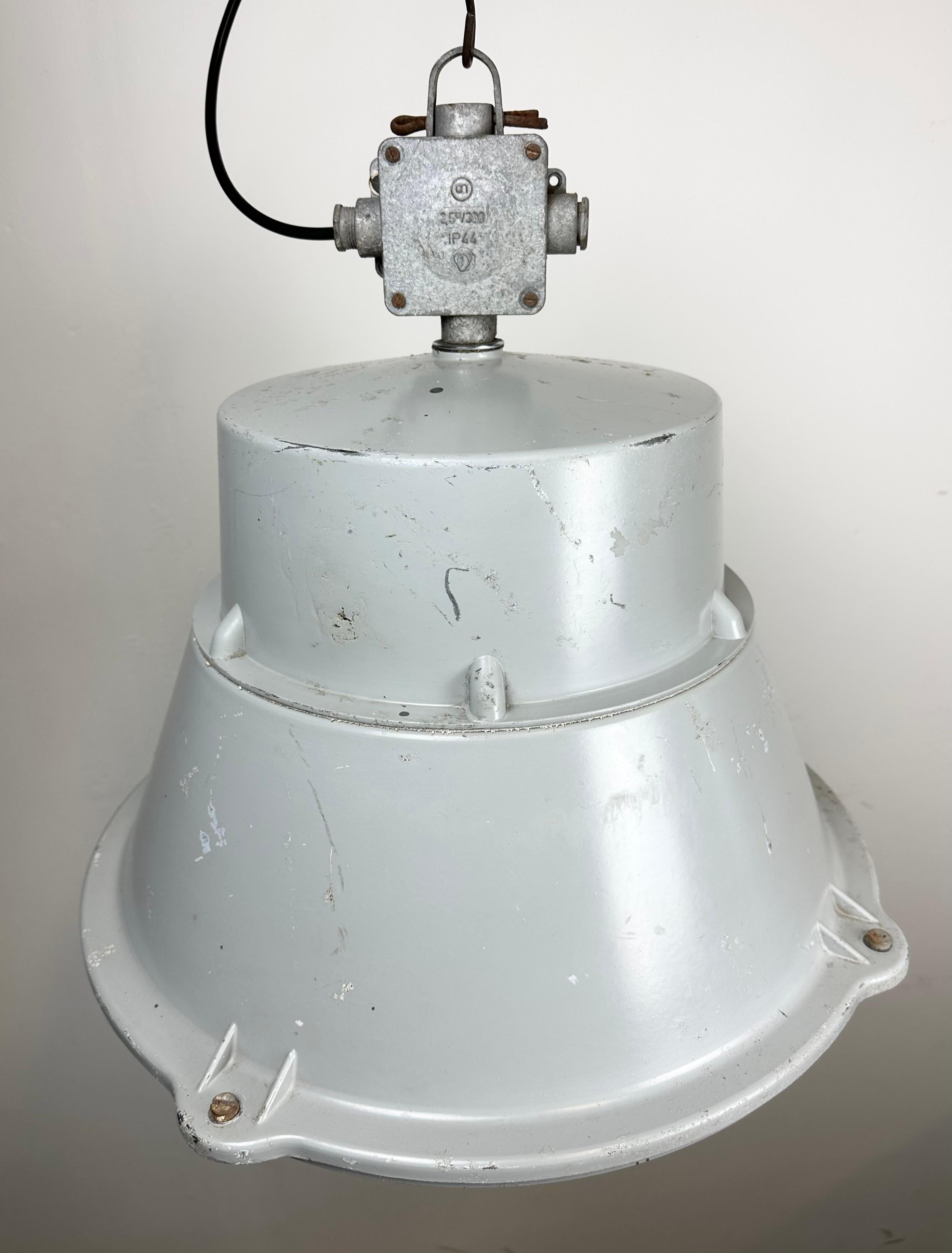 Aluminum Industrial Polish Cast Aluminium Factory Pendant Lamp from Mesko, 1970s For Sale