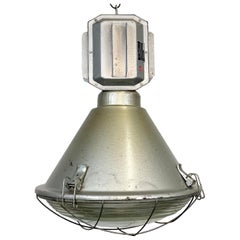 Industrial Polish Factory Ceiling Lamp with Glass Cover from Mesko, 1990s