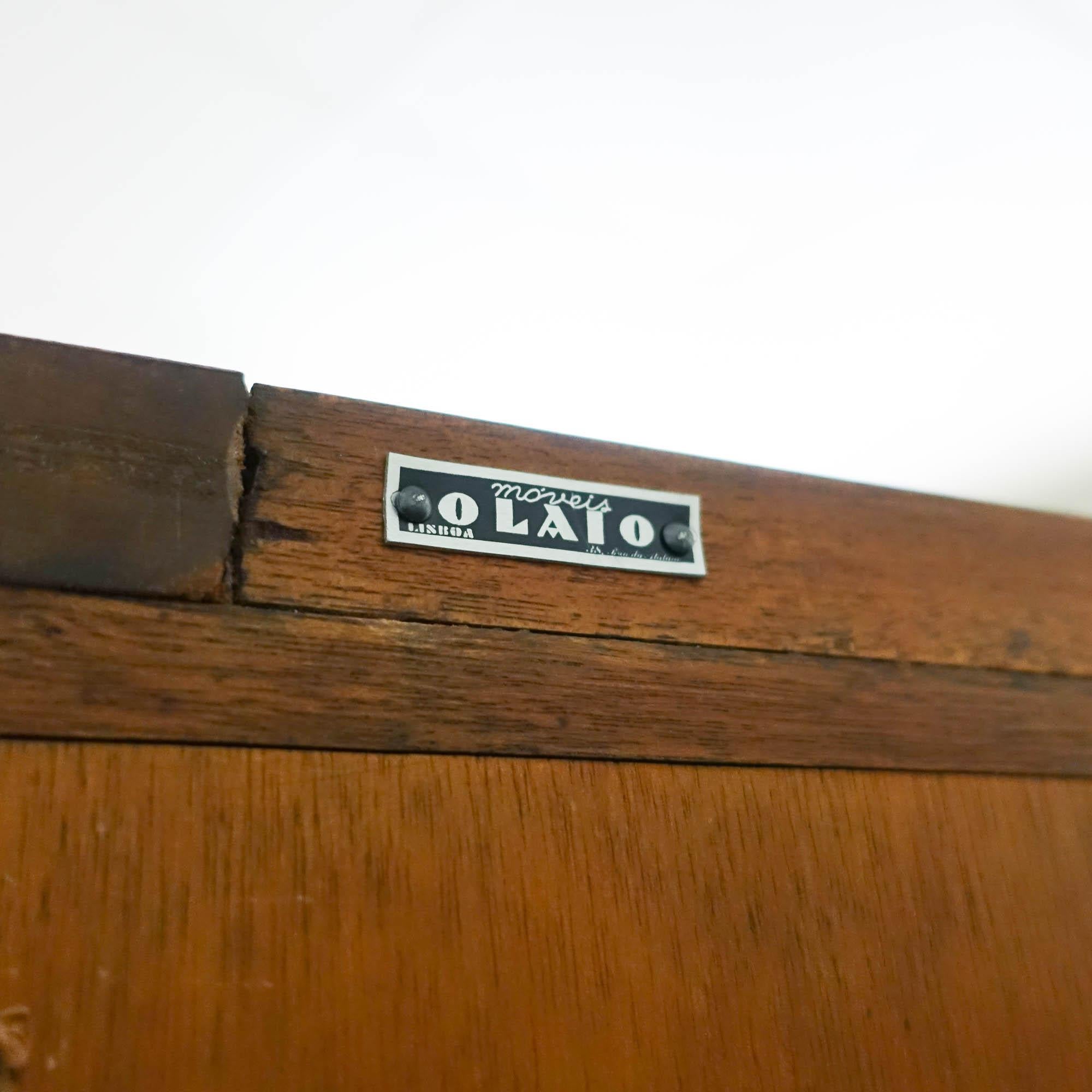 Industrial Portuguese Oak Tambour Door Filing Cabinet from Olaio, 1940s 7