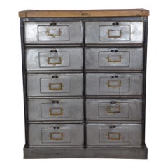 Antique Industrial Postman's Console Cabinet with Doors, circa 1920