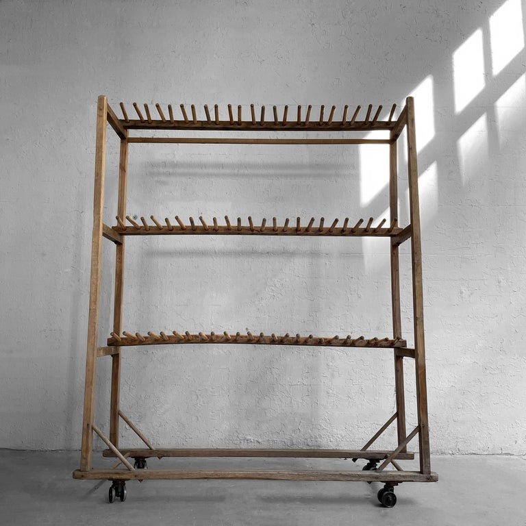 Industrial Primitive Maple Cobbler's Shoe Rack For Sale at 1stDibs