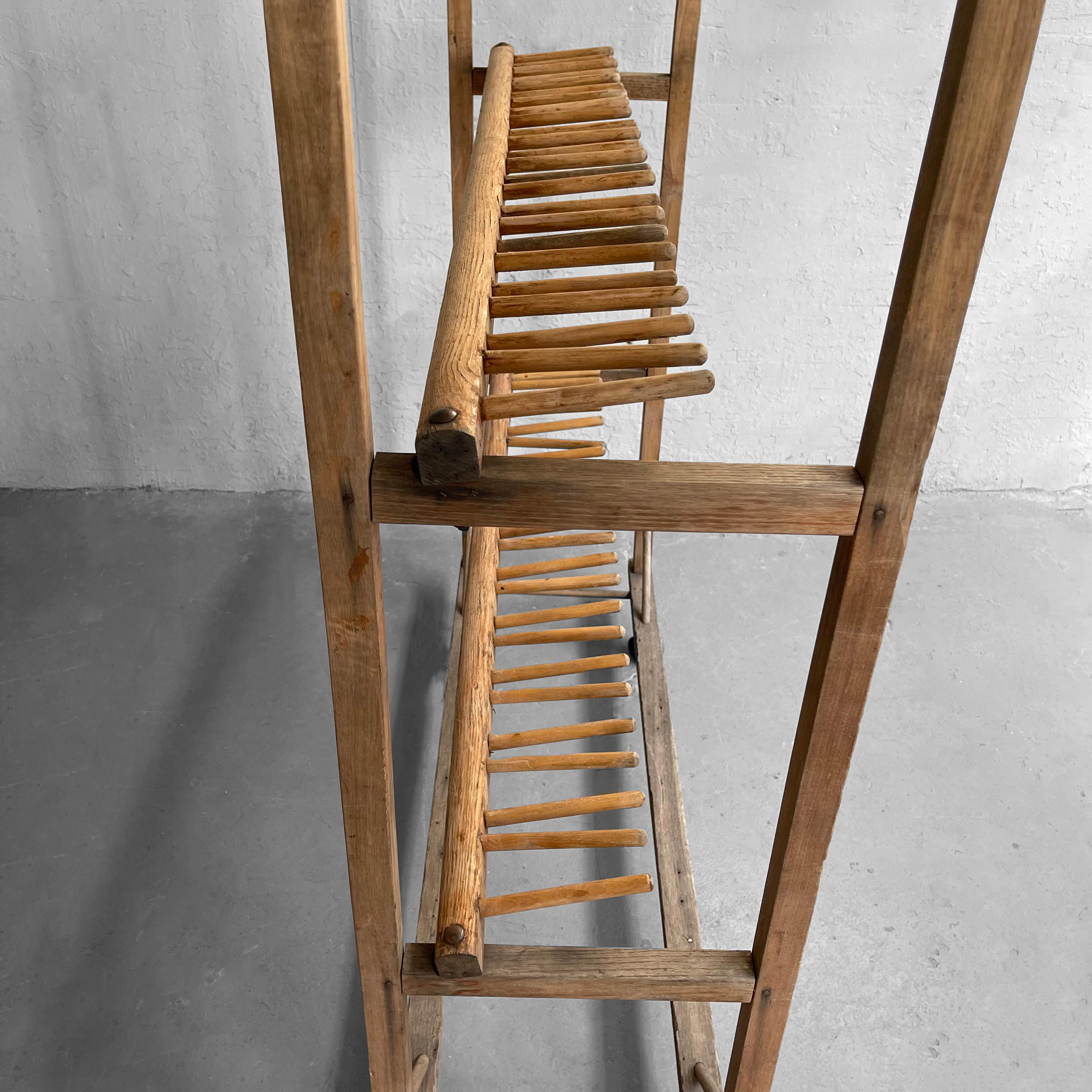 Industrial Primitive Maple Cobbler's Shoe Rack For Sale 1