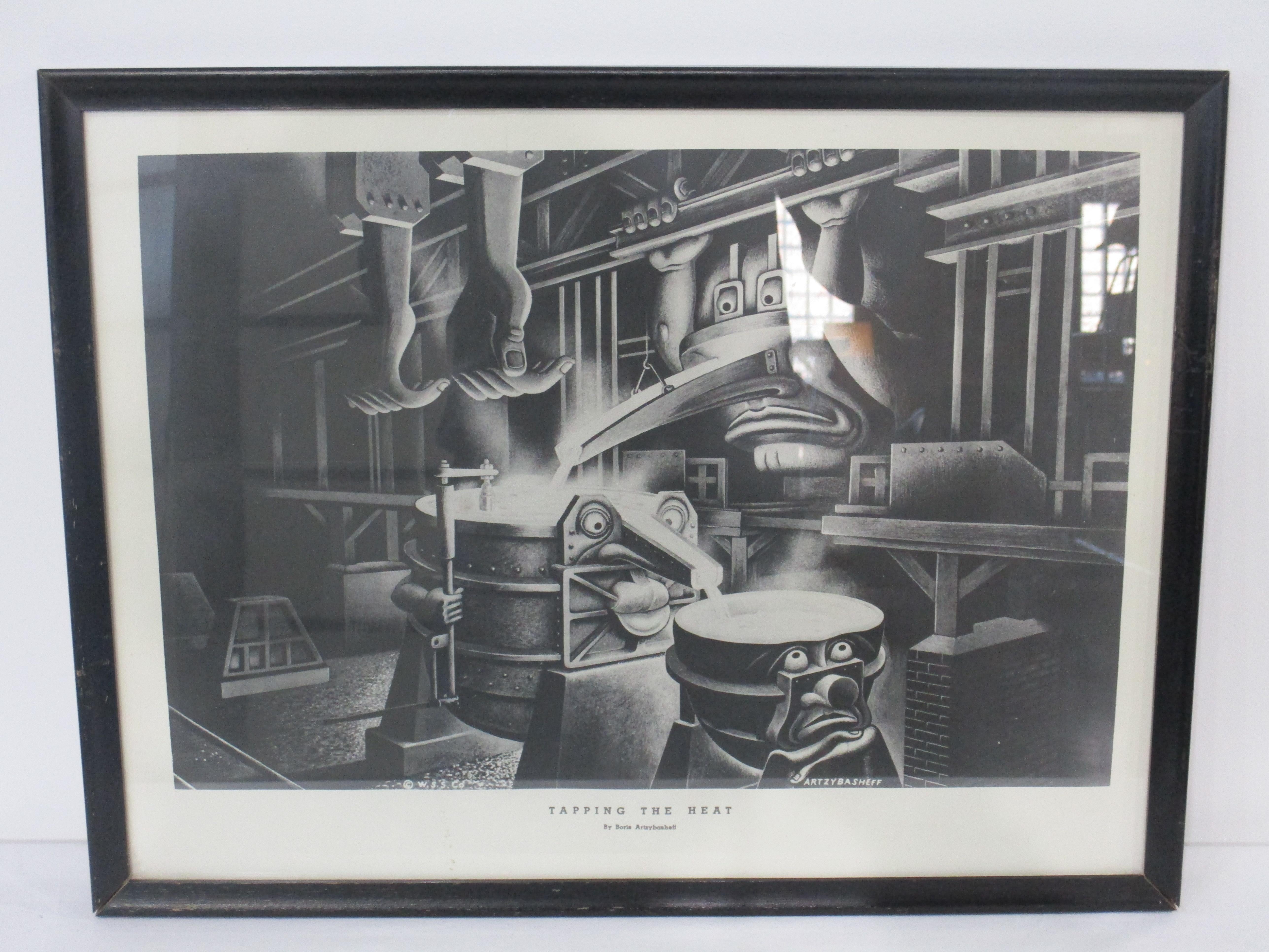 An early print from listed and famed artist Boris Artzybasheff ( 1899 - 1965 ) who's works for major magazines, doing covers for Time magazine , advertising pieces for the largest industrial companies during the period and for the US government .