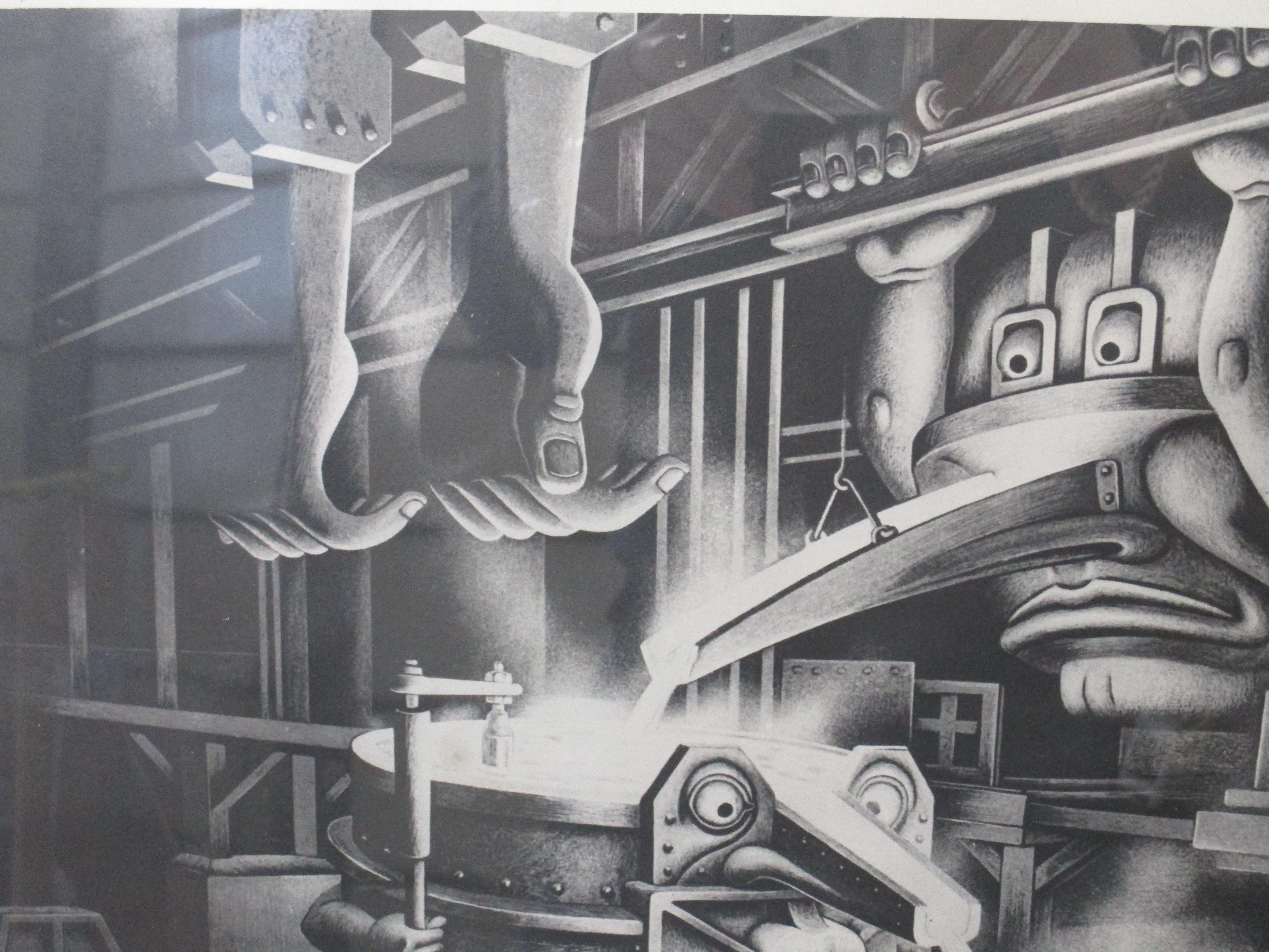 Industrial Print by Boris Artzybasheff for Wickwire Spencer Steel Co. In Good Condition In Cincinnati, OH
