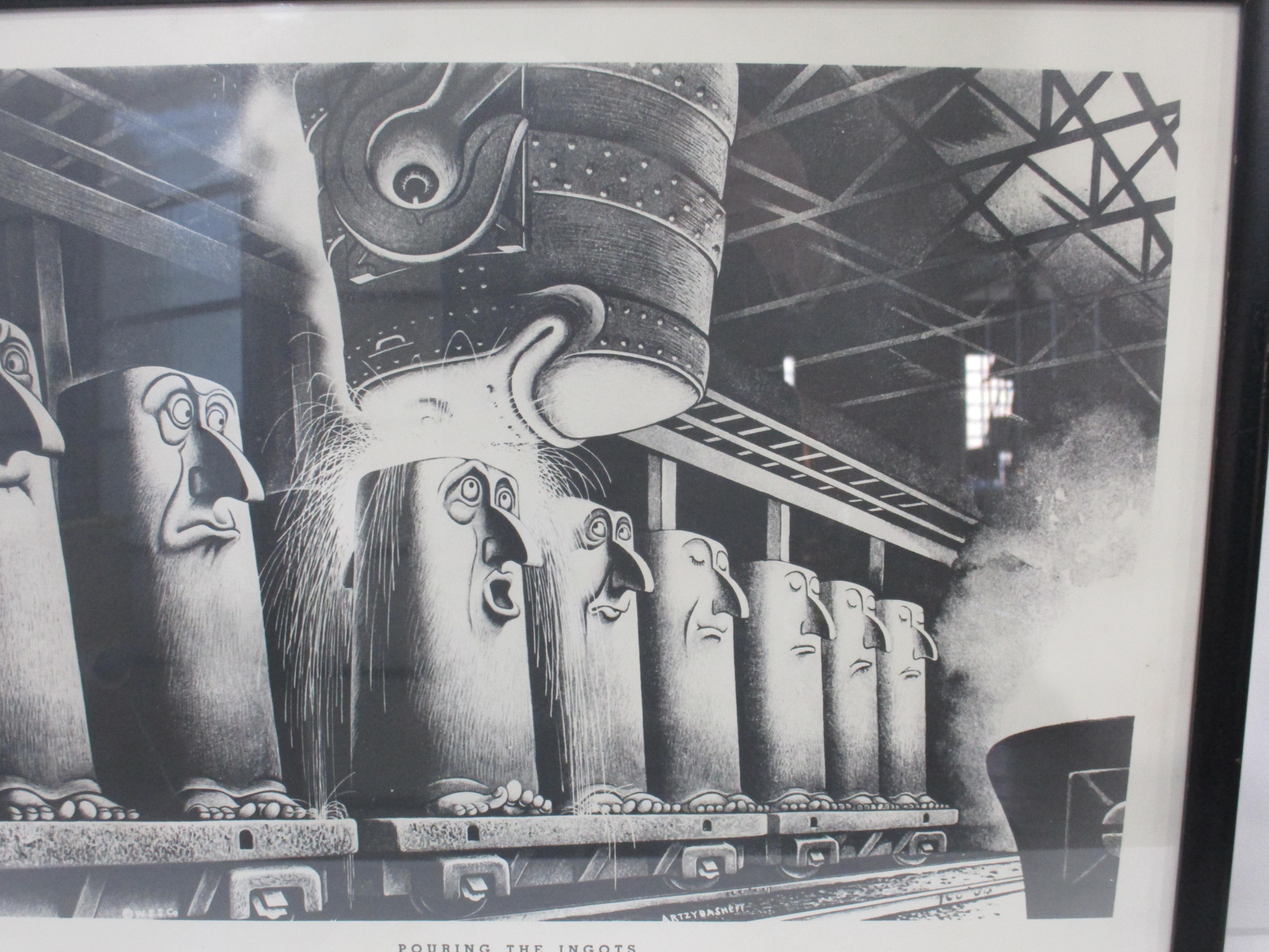 Industrial Print by Boris Artzybasheff for Wickwire Spencer Steel Co. In Good Condition In Cincinnati, OH