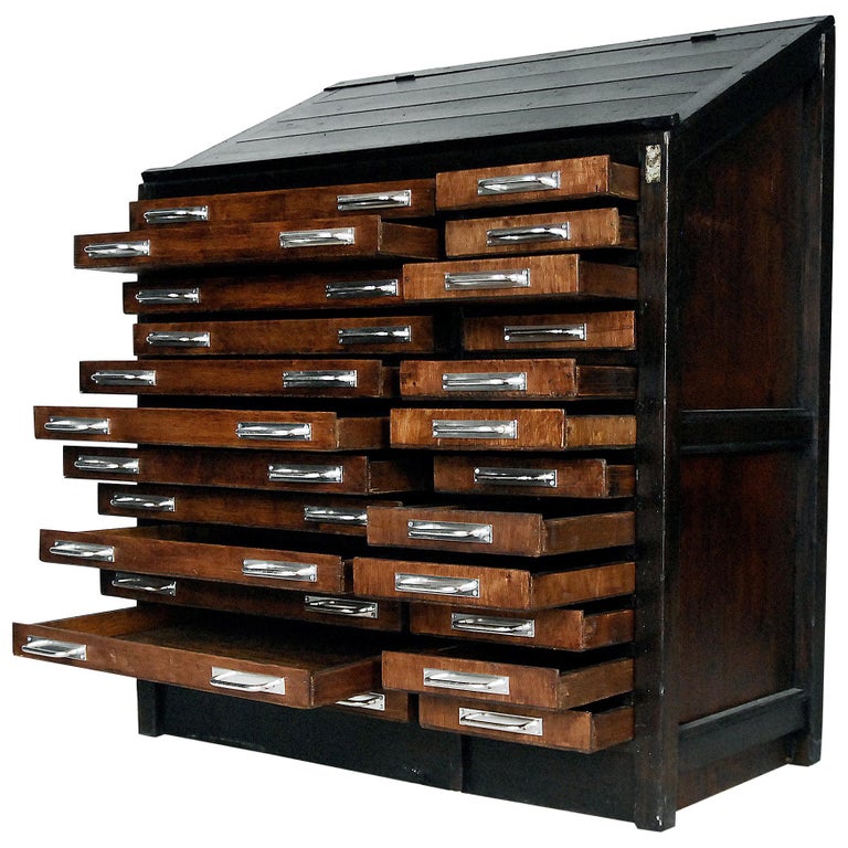 Industrial Printer's with Multiple Drawers, 1920s at 1stDibs