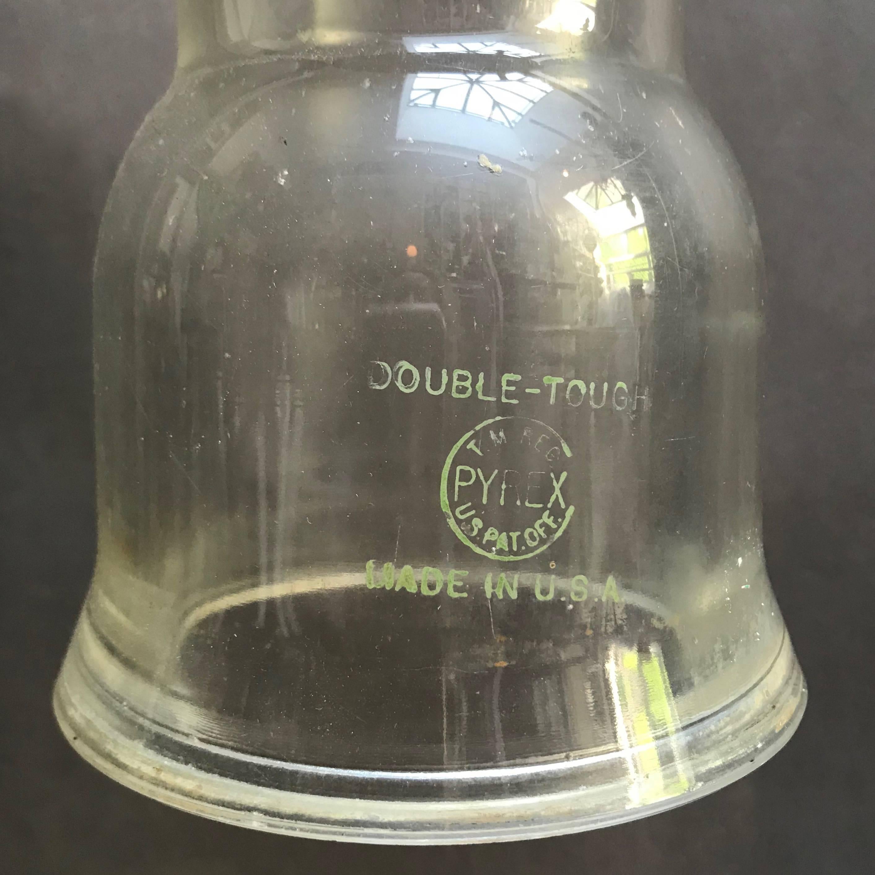 American Industrial Pyrex Glass Pendant Light