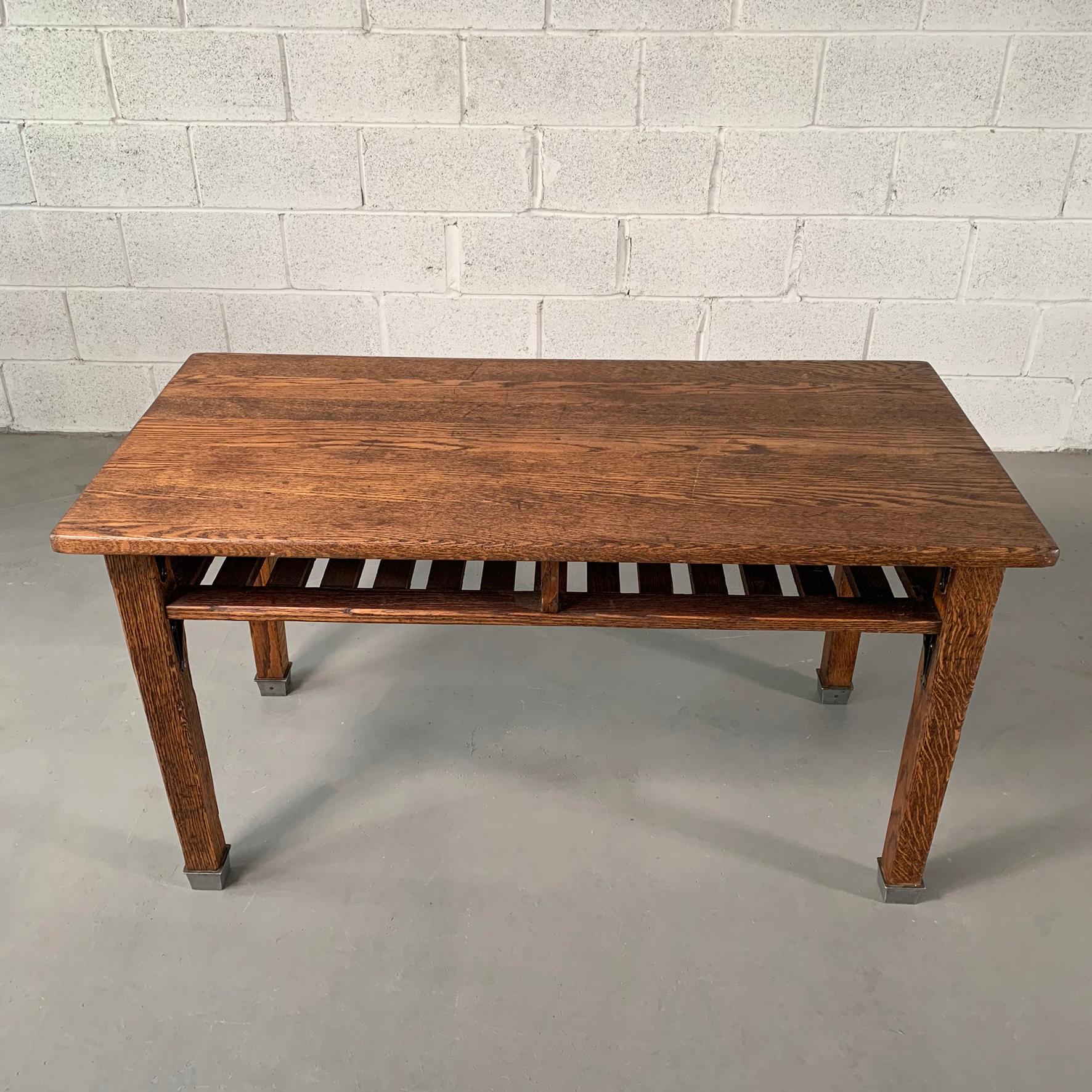 large quarter sawn oak library table