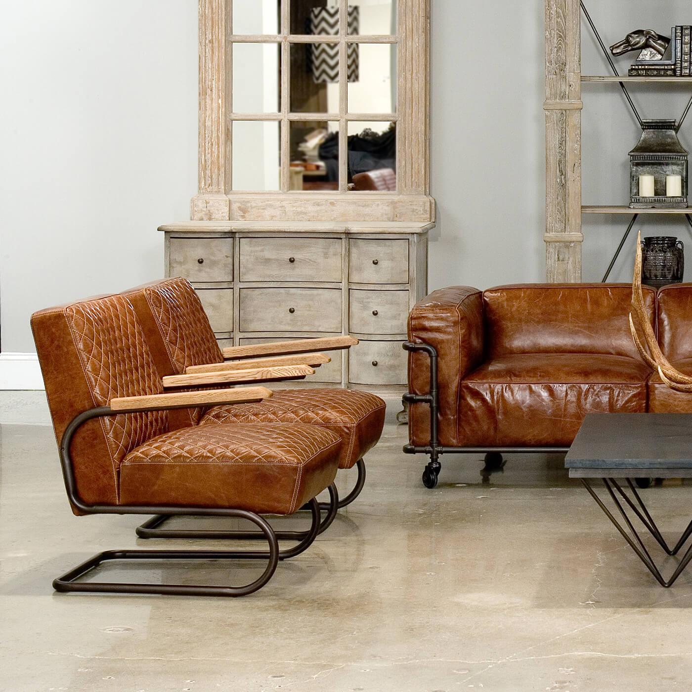 industrial leather armchair