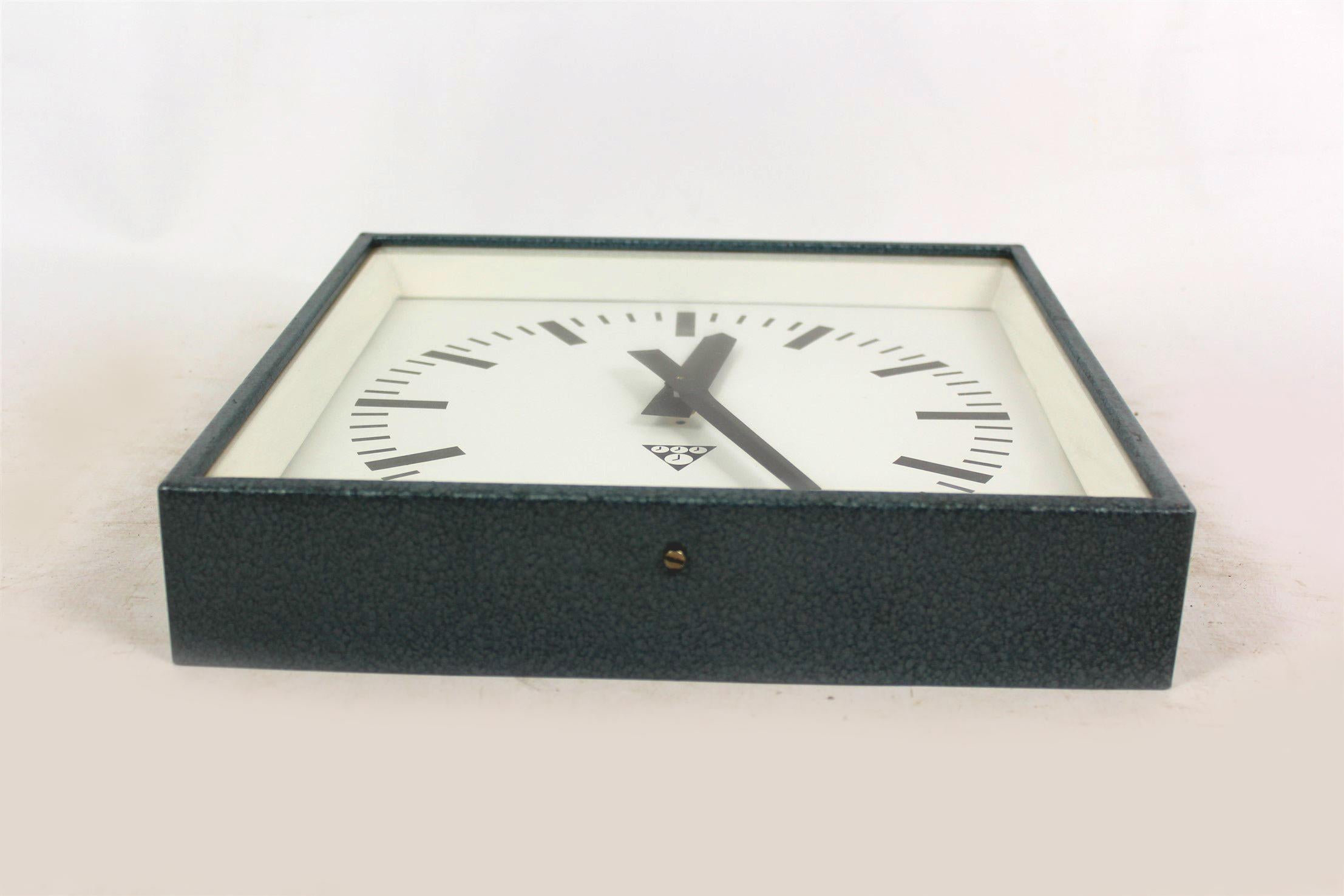 Czech Industrial Railway Clock by Pragotron, 1970s