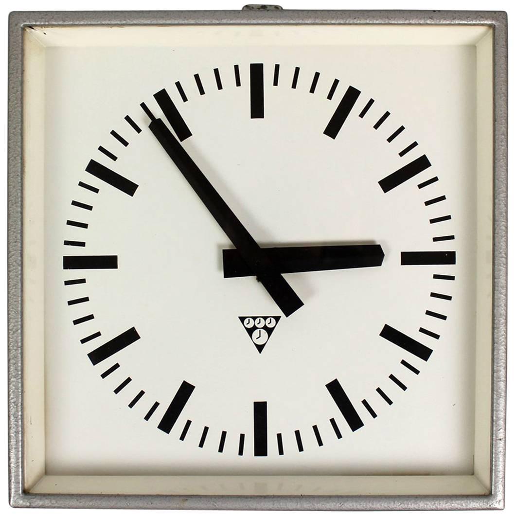 Industrial Railway or Factory Wall Clock from Pragotron, 1980s