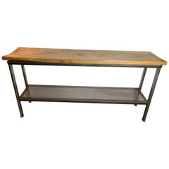 Industrial Reclaimed Wood and Metal Console Table